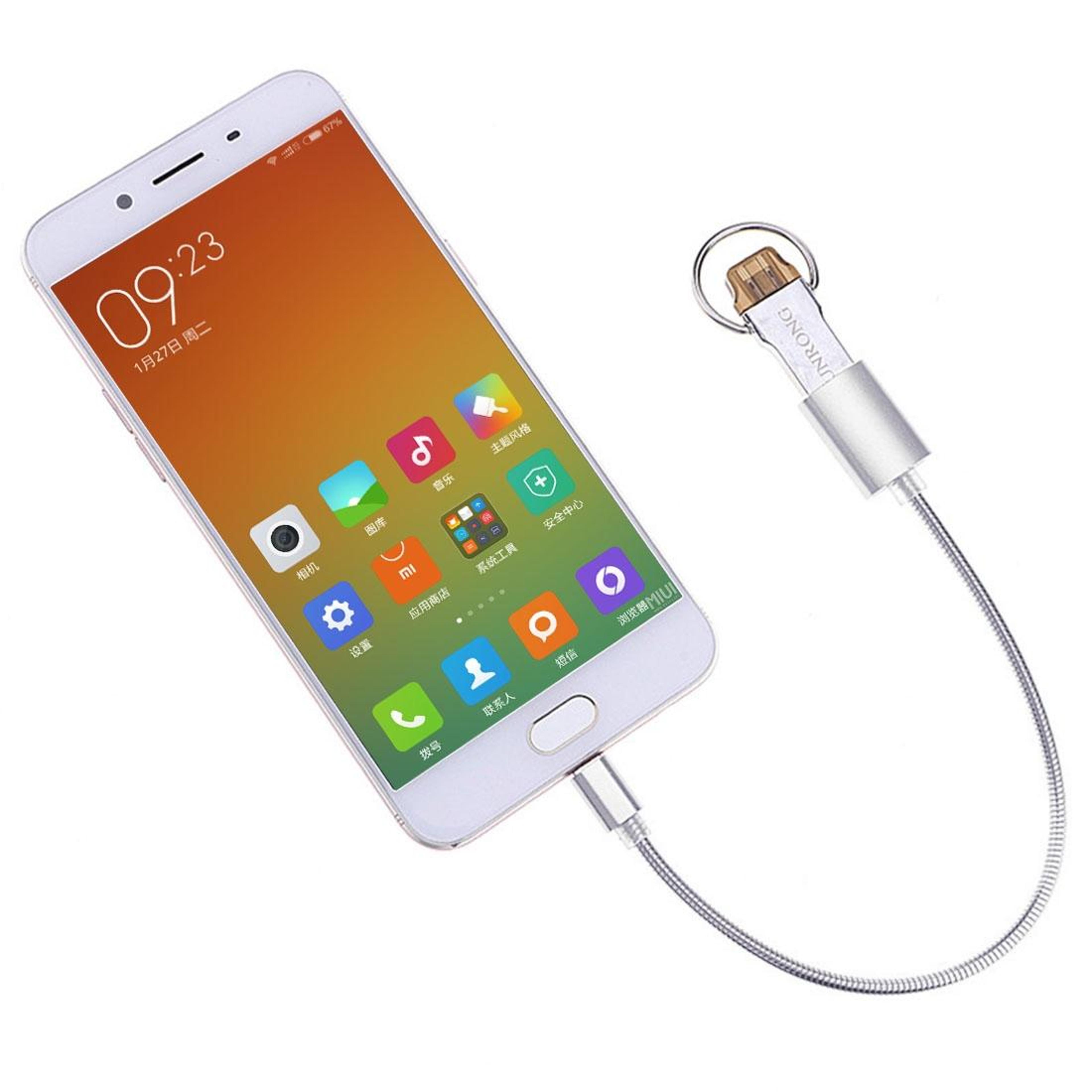 2in1 Micro USB OTG Adapter  USBC OTG Cable Aluminum Alloy Data Charging Cable 24cm 2