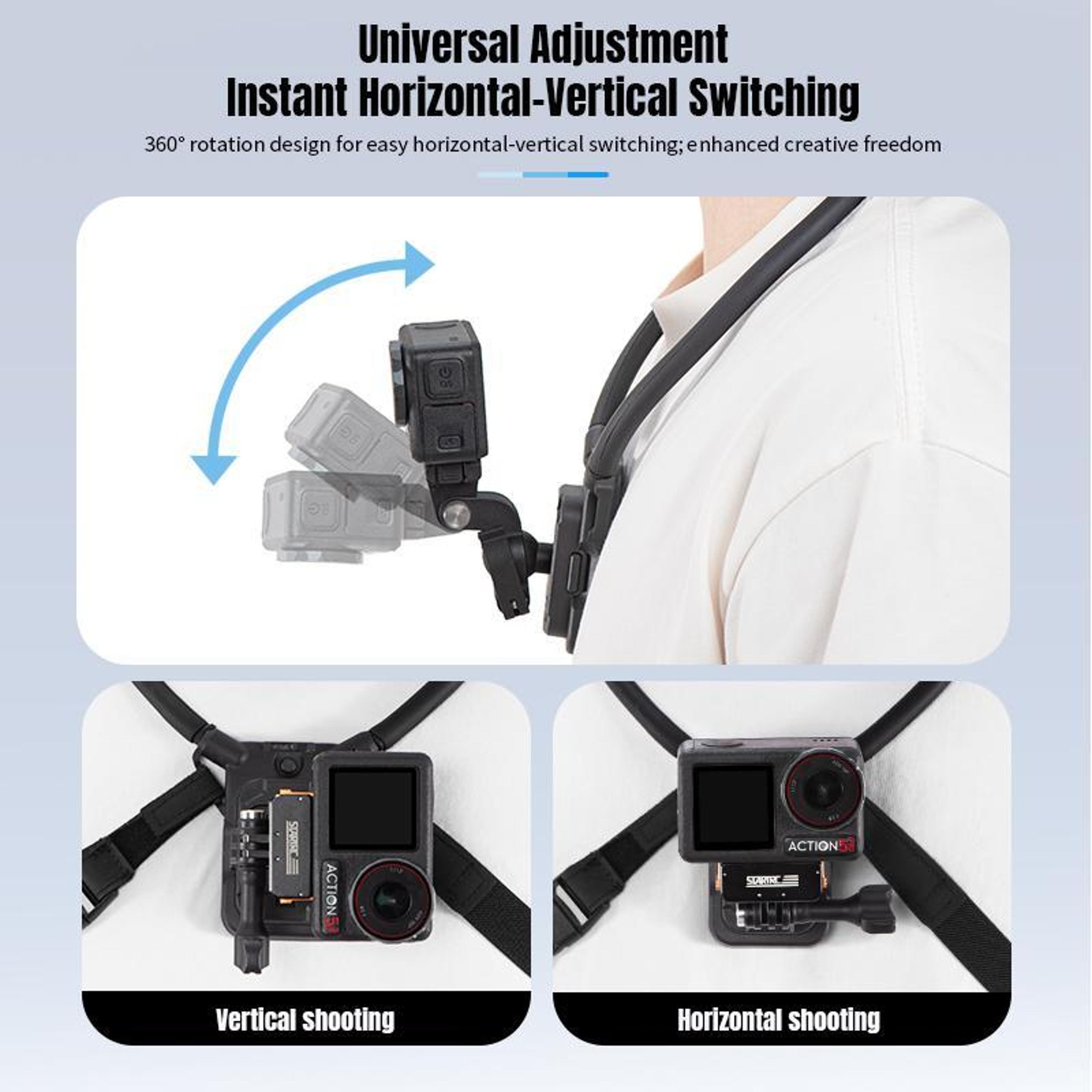 STARTRC V3 POV Camera Mount Neck Mount For Action Camera With GoPro Chest Strap Magnetic Quick Rele 14