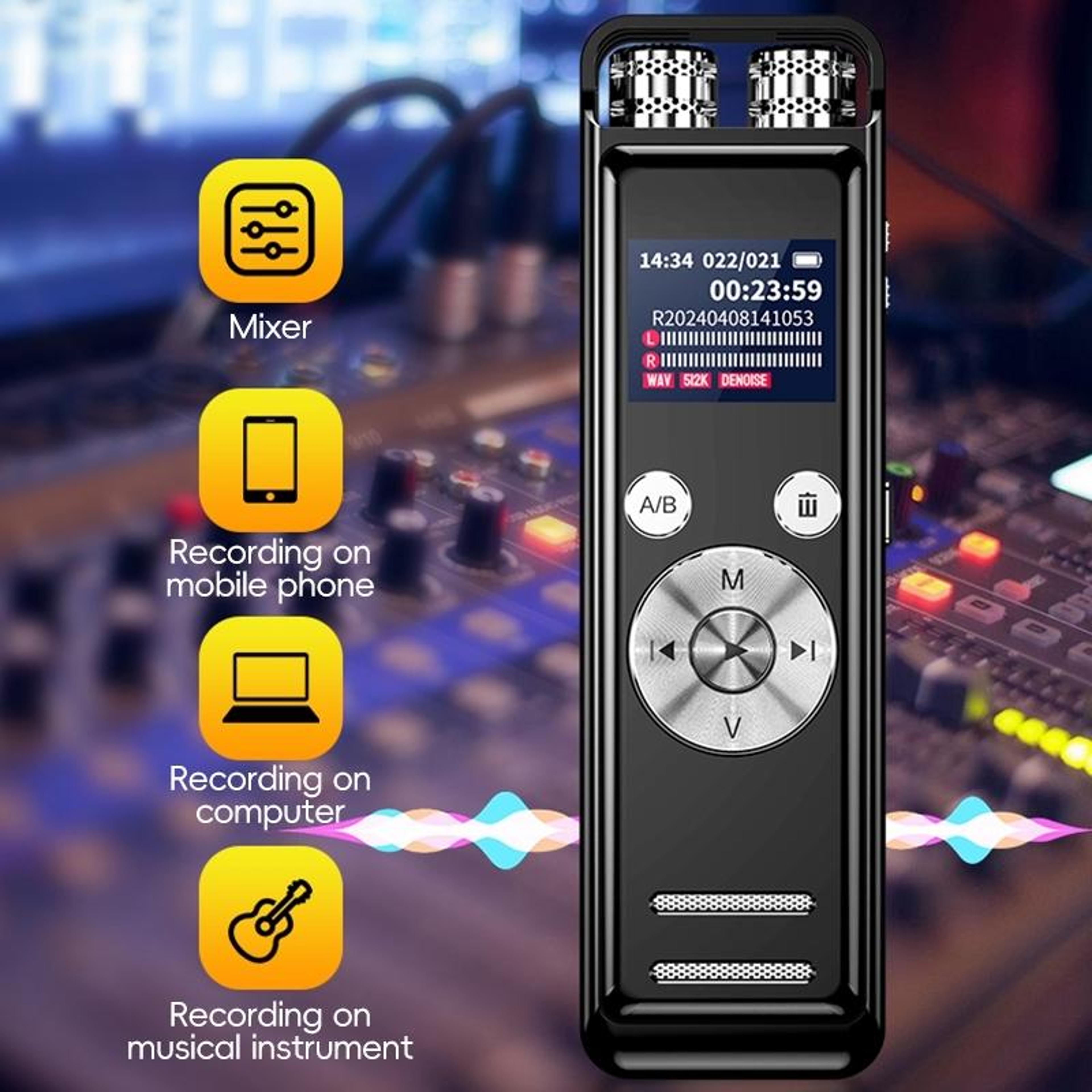 ZD43B Digital Voice Recorder 32GB With AI Noise Reduction Dual Microphone Audio Recorder 3
