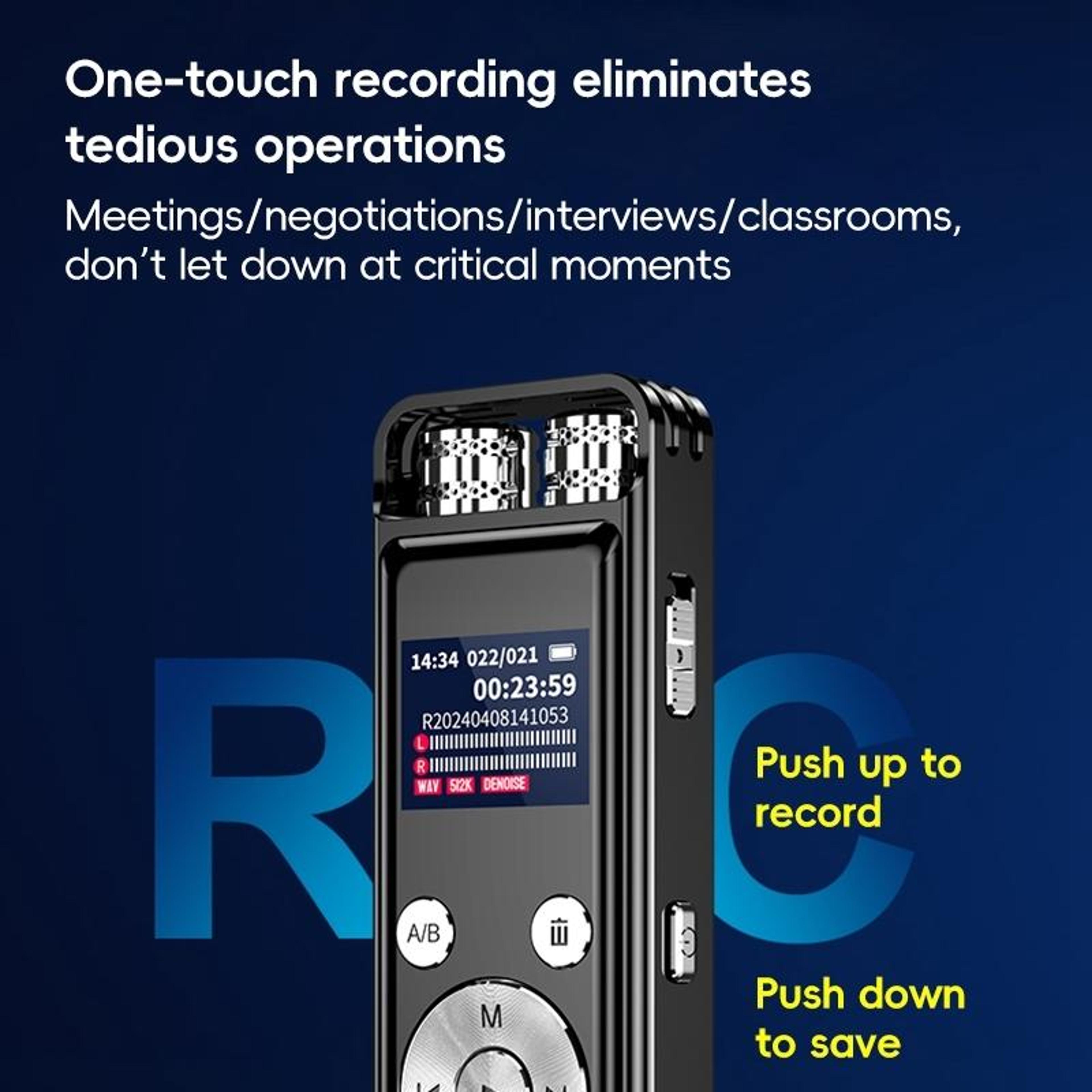ZD43B Digital Voice Recorder 32GB With AI Noise Reduction Dual Microphone Audio Recorder 11