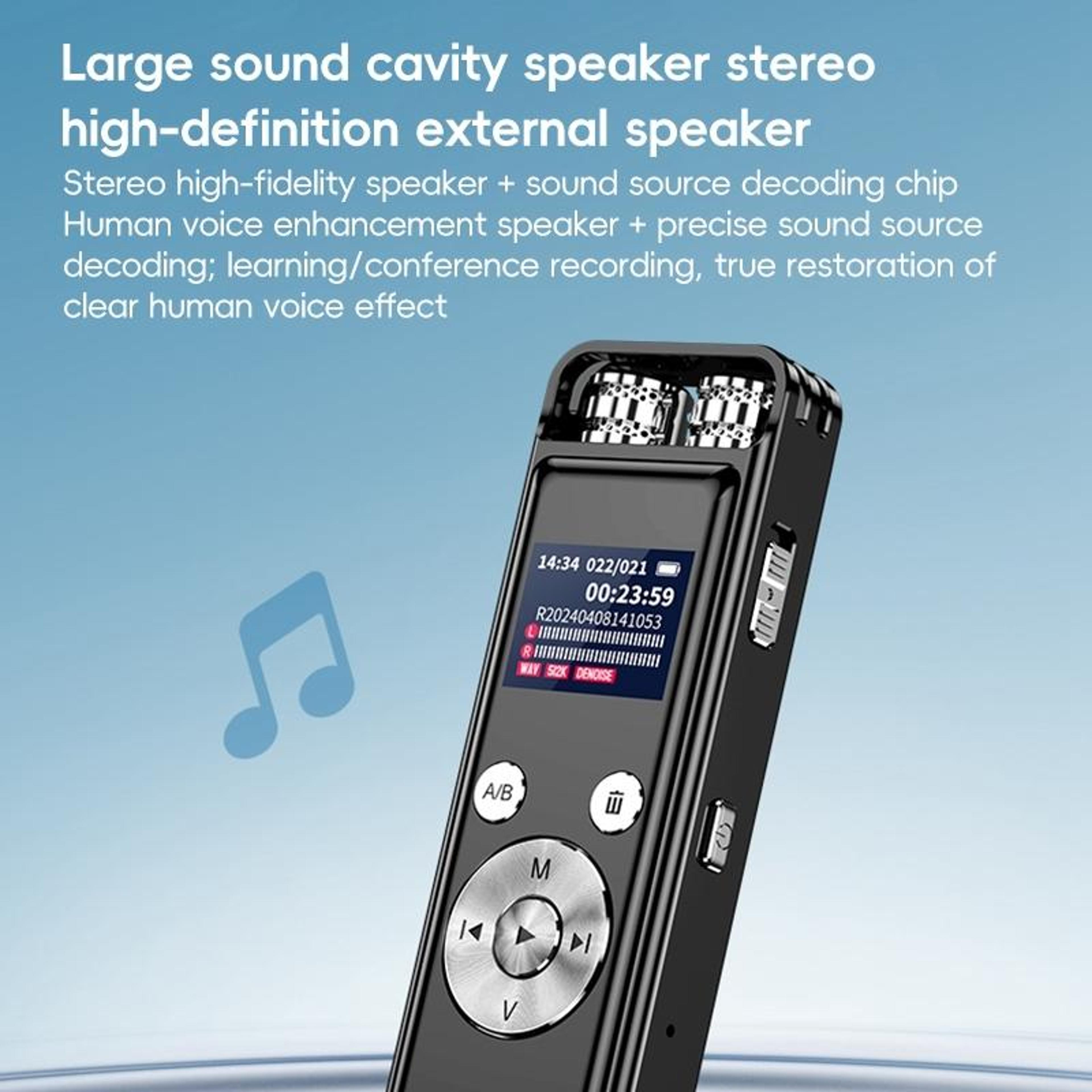 ZD43B Digital Voice Recorder 32GB With AI Noise Reduction Dual Microphone Audio Recorder 12