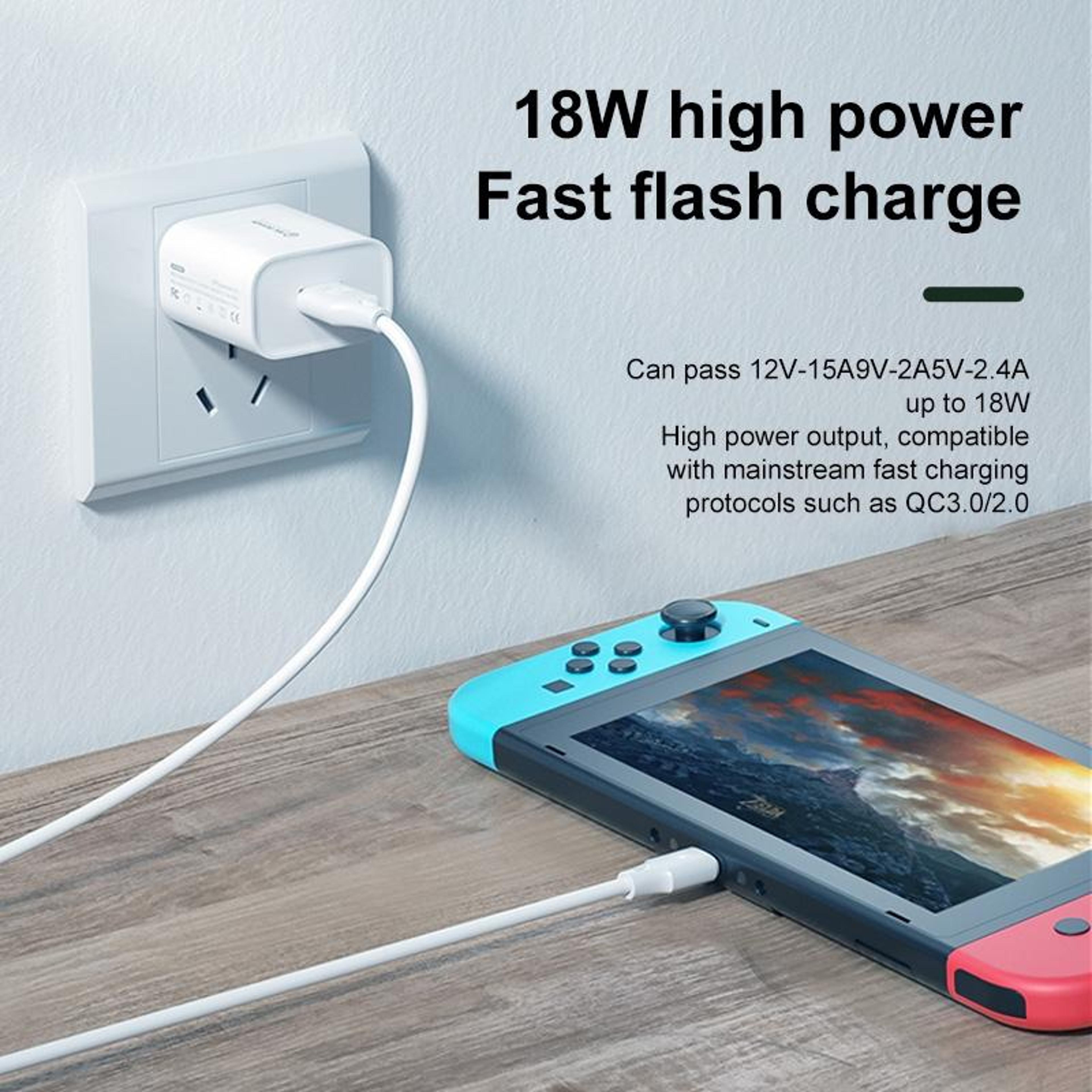 WK 18W QC30 Charger With Lightning Charging Cable USB Wall Fast Charger US Plug 6
