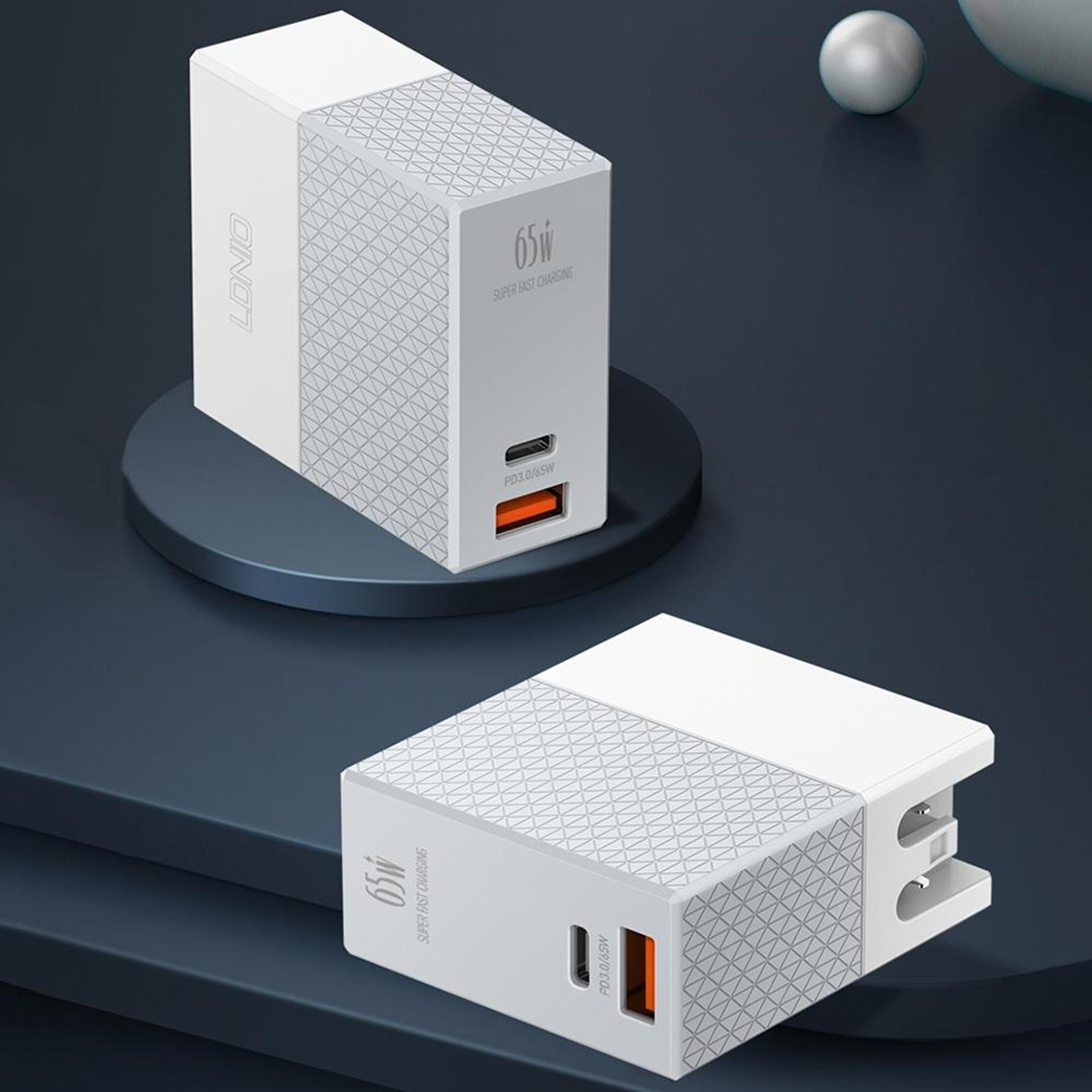 LDNIO 65W USB C Charger PD 30 Fast Wall Travel Charger With USB C Cable US Plug 1