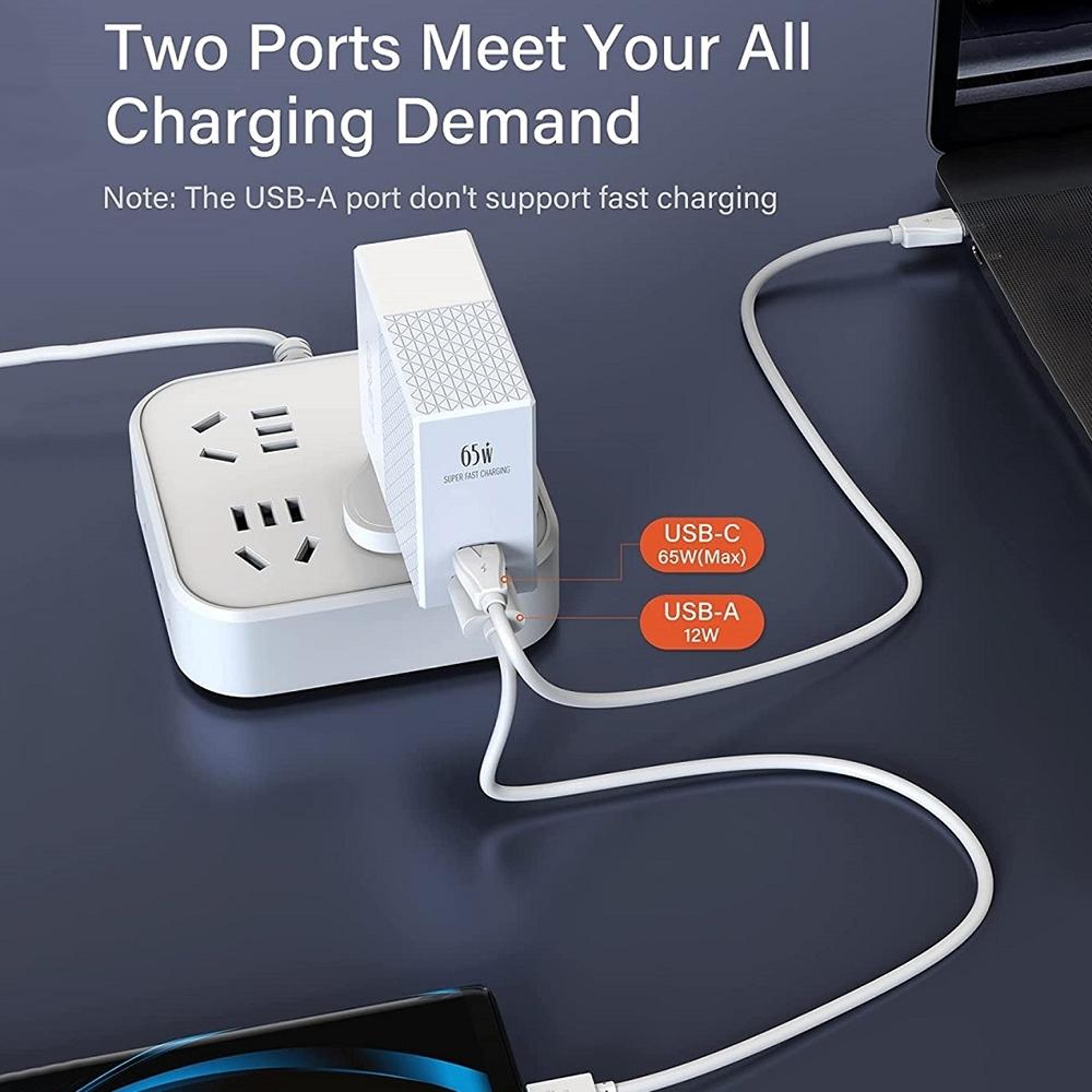 LDNIO 65W USB C Charger PD 30 Fast Wall Travel Charger With USB C Cable US Plug 4