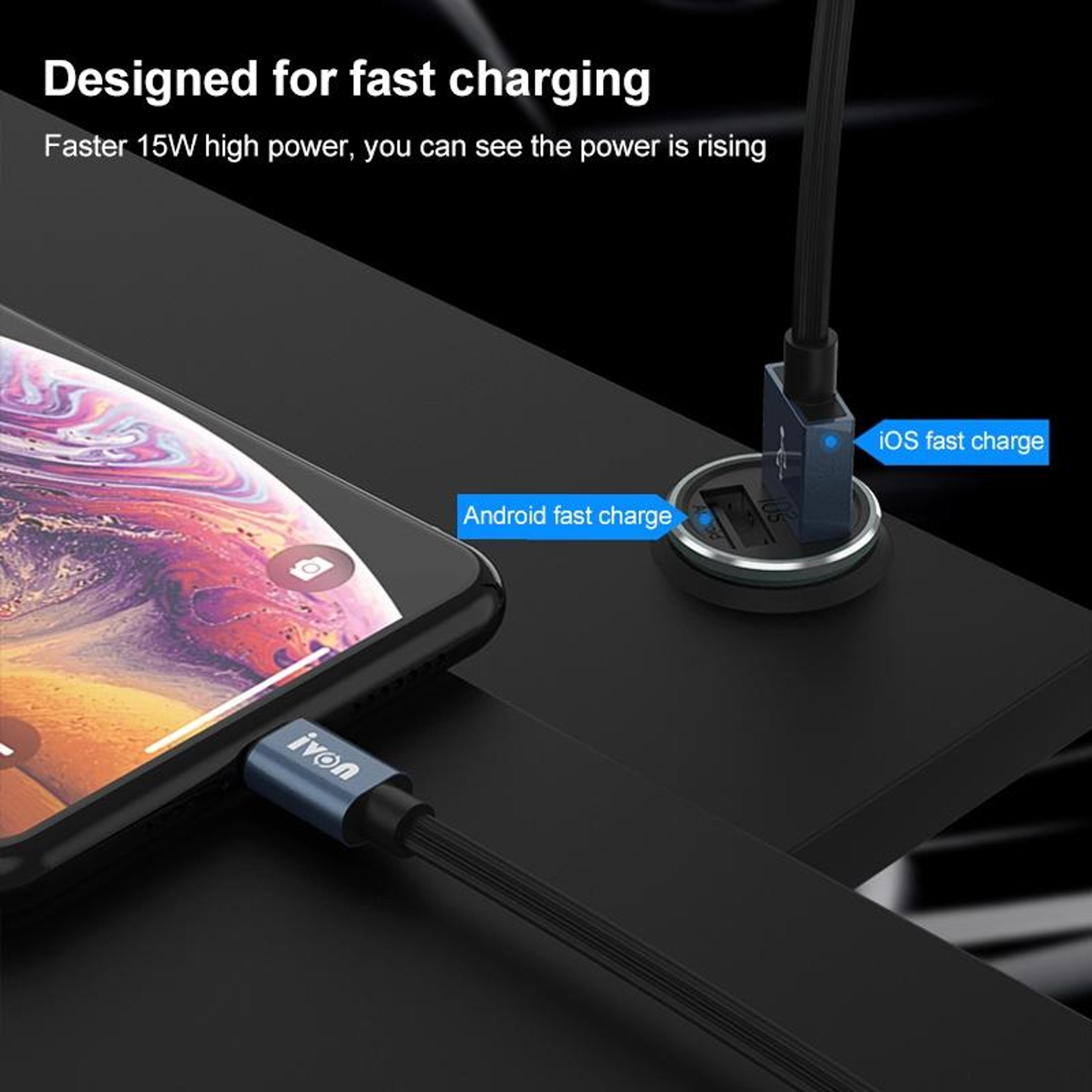 IVON CC37 Dual USB Car Charger 15W 31A With 1m Micro USB Fast Charging Cable 2