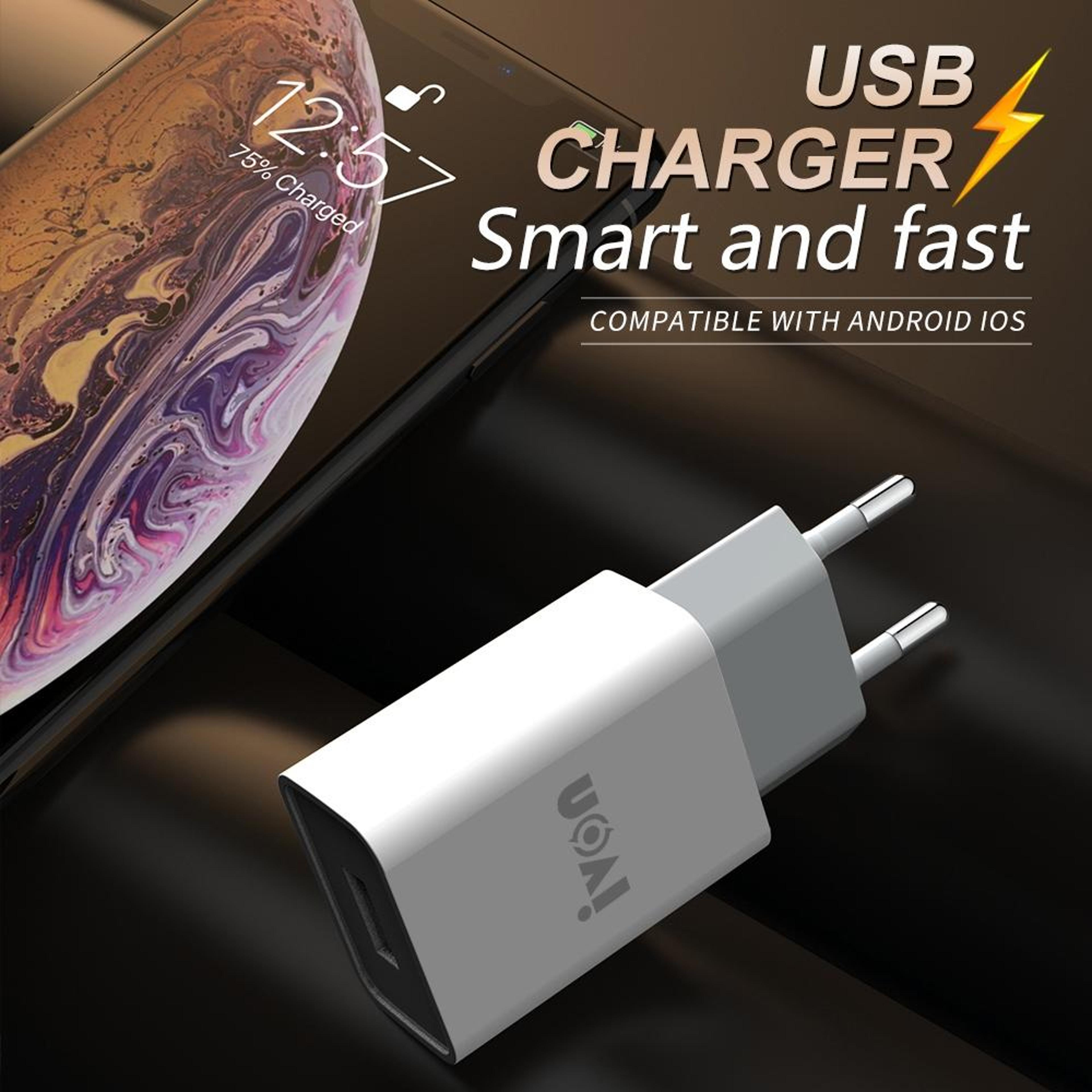 IVON AD33 USBC Travel Charger 21A Fast Wall Charger With 1M USBC Charging Cable US Plug 3