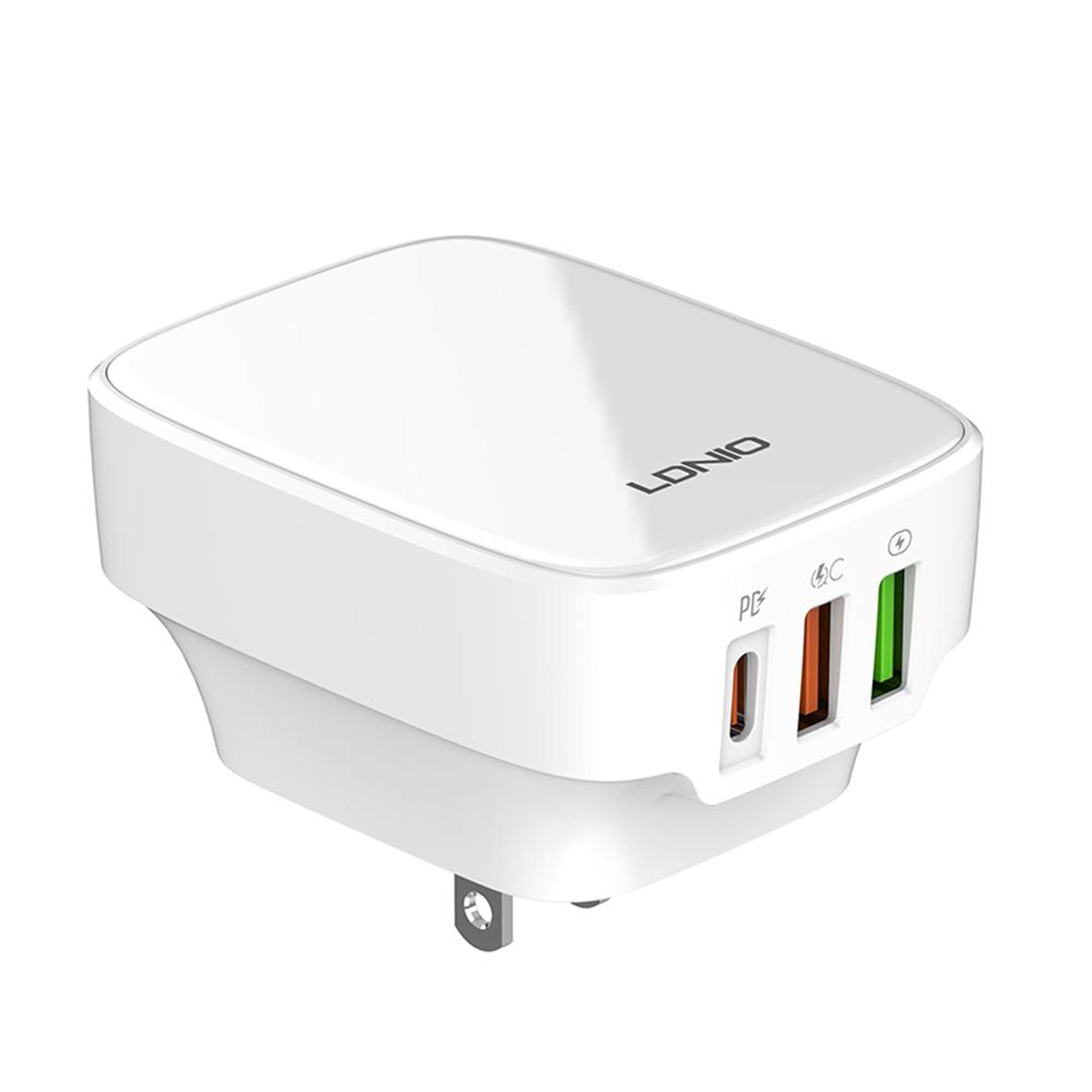 LDNIO Q334 32W USB C Fast Charger Dual USB Wall Charger With Type C Cable US Plug 20
