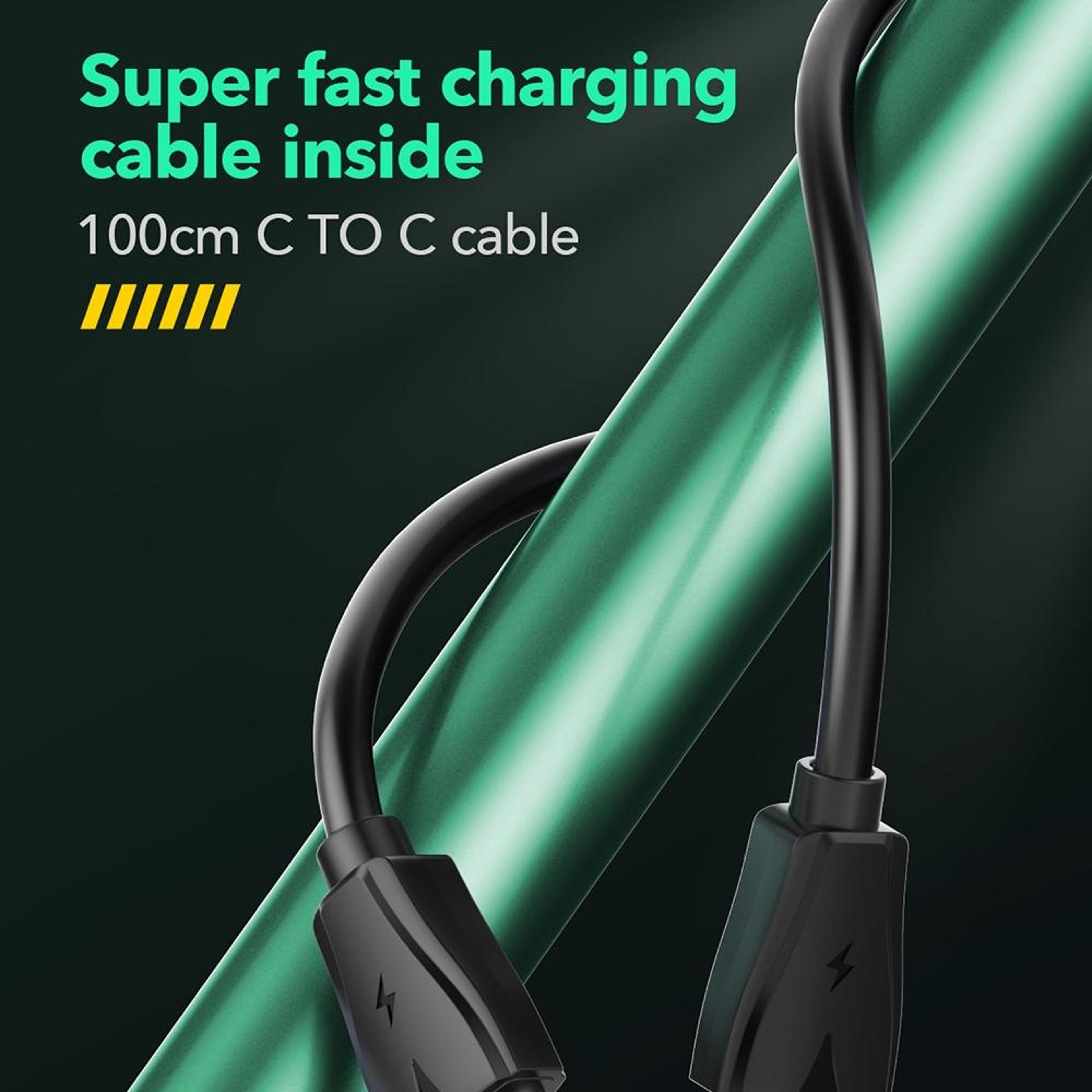 LDNIO Q367 65W GaN Charger Triple USB C Charger With 1m USB C Cable US Plug 5