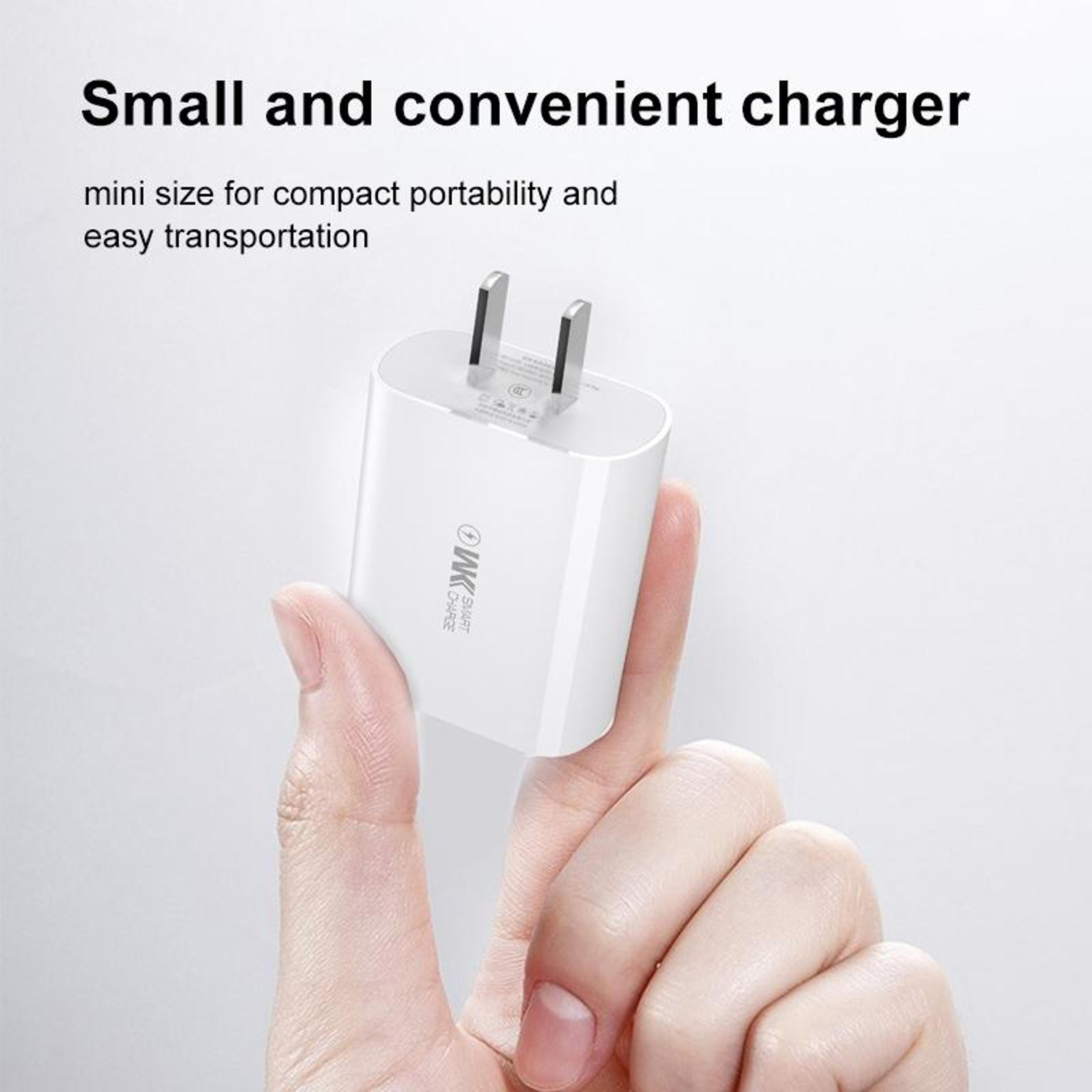 WK 2A USB Type C Charger With USB C Cable Compact Wall Charger US Plug 7