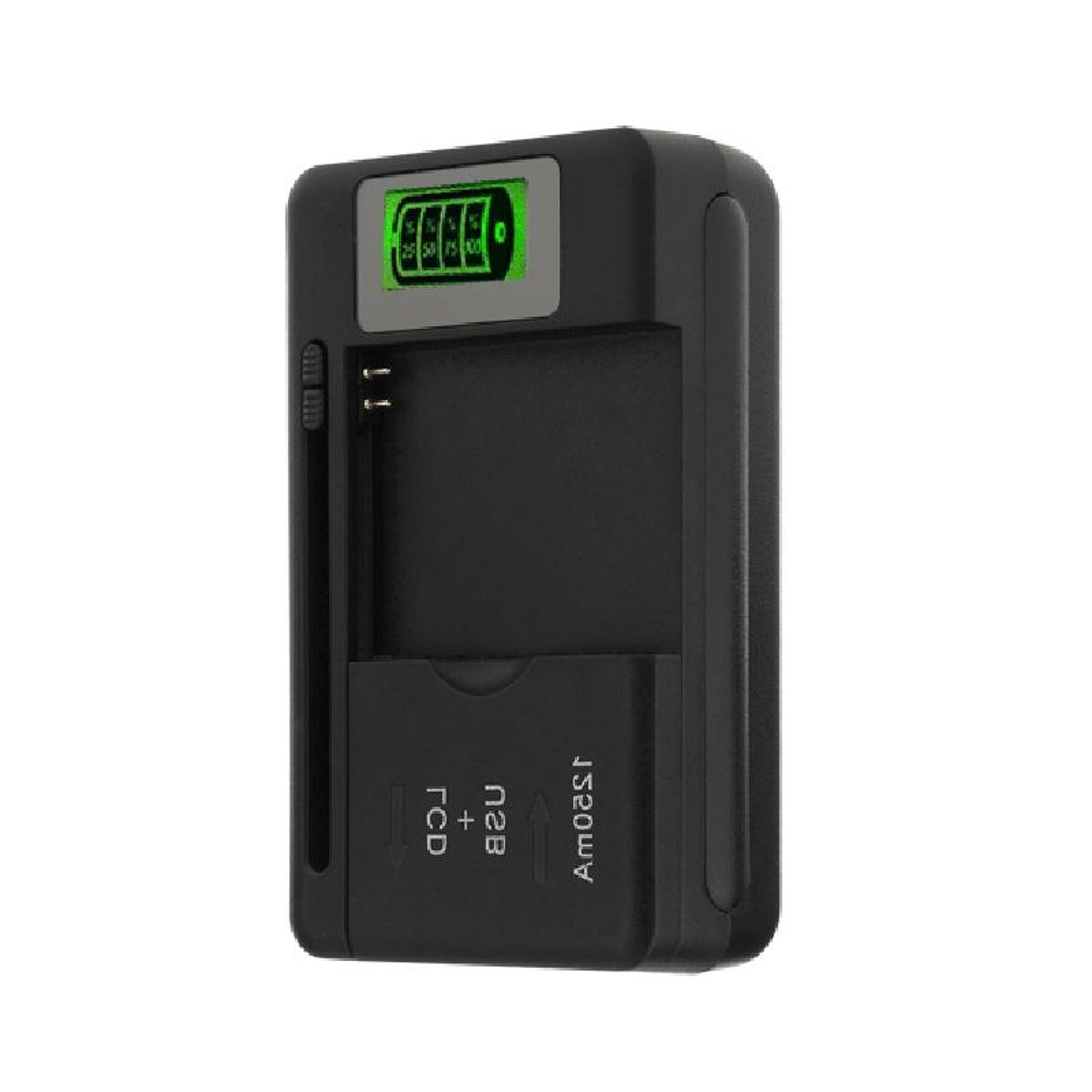 Universal Phone Battery Charger With LCD Display USB Output Smart Charging US Plug Black 1