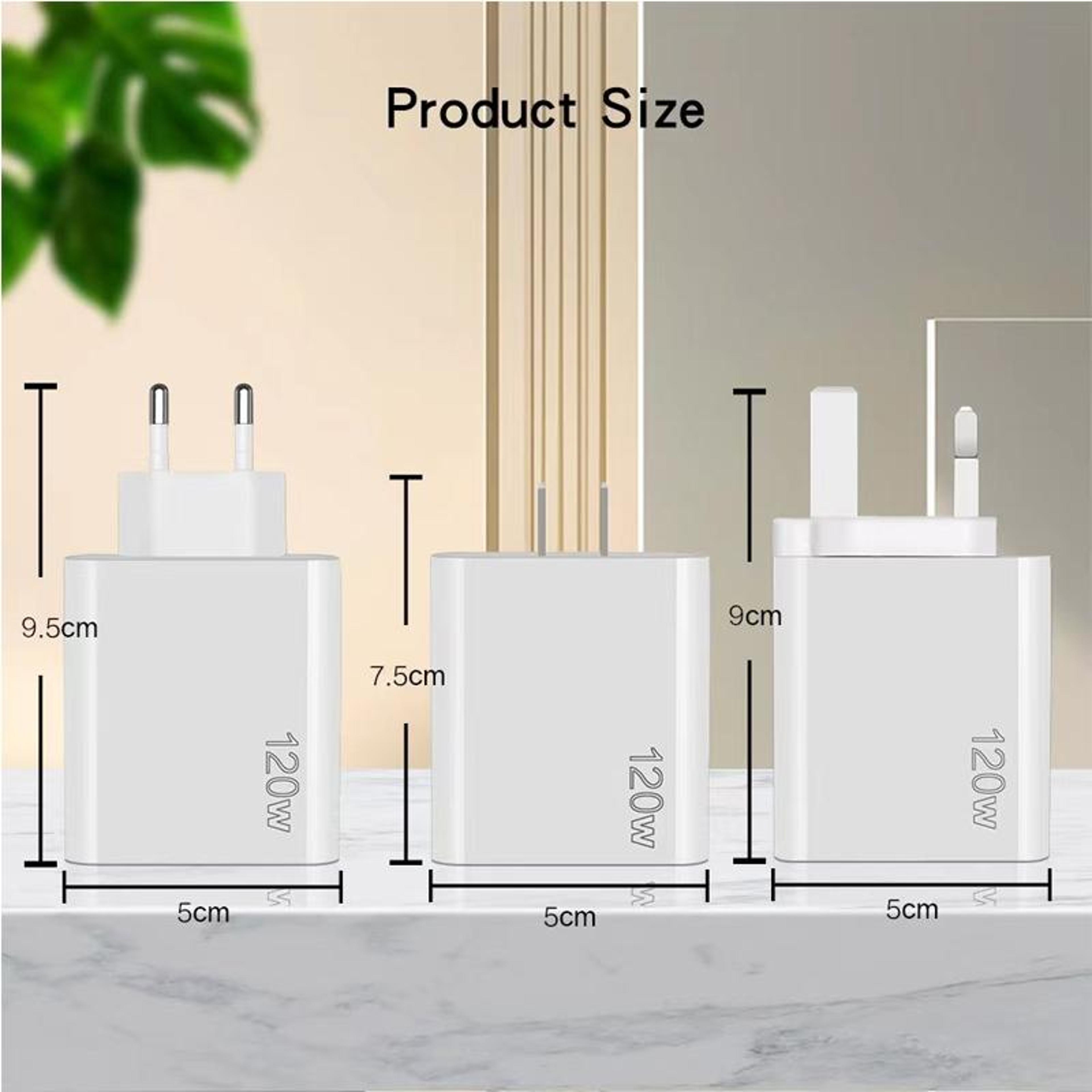 120W USB C Multi Port Fast Charger 5 Port PD Quick Charge Wall Charger US Plug 6