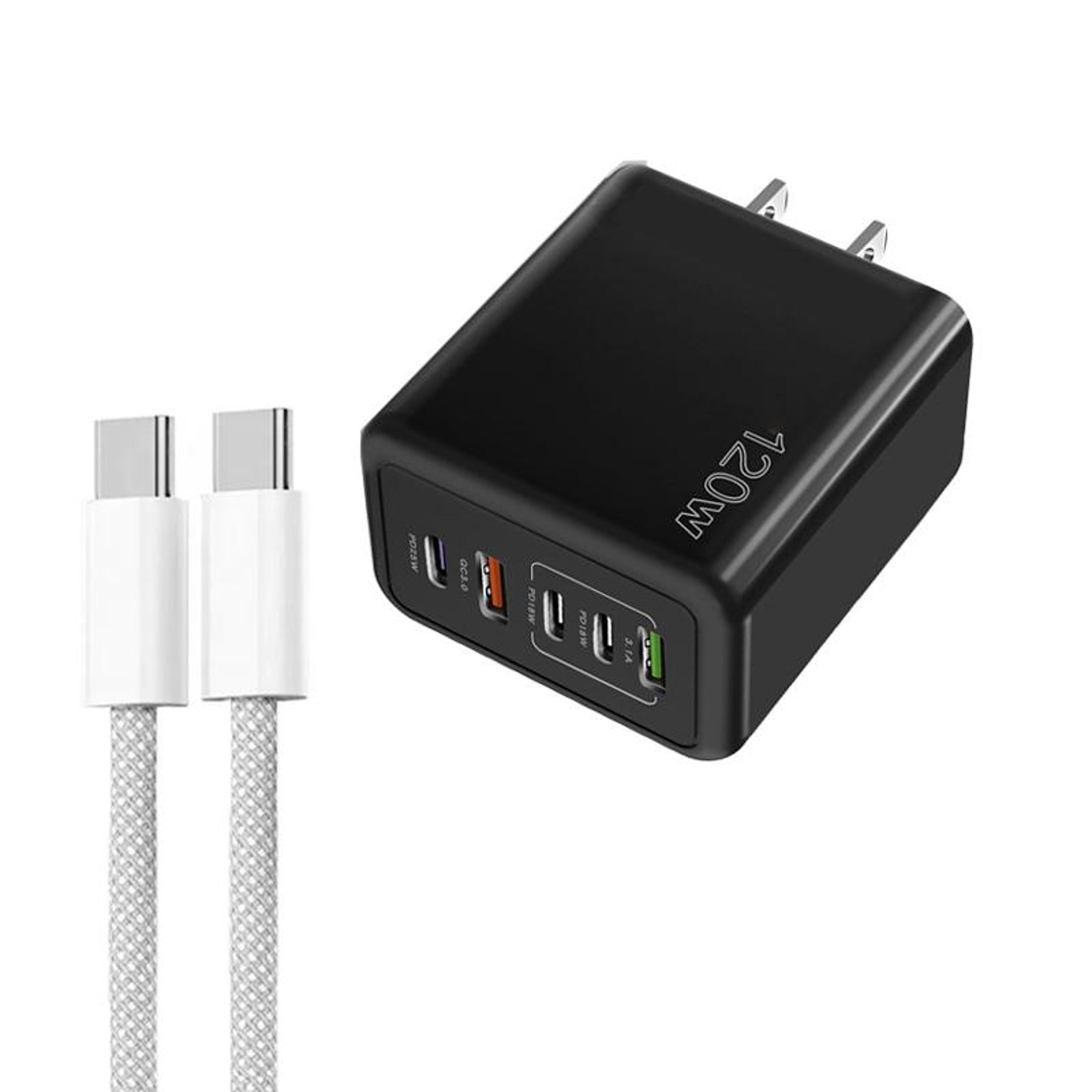 120W USB C Multi Port Fast Charger 5 Port PD Quick Charge Wall Charger US Plug 7