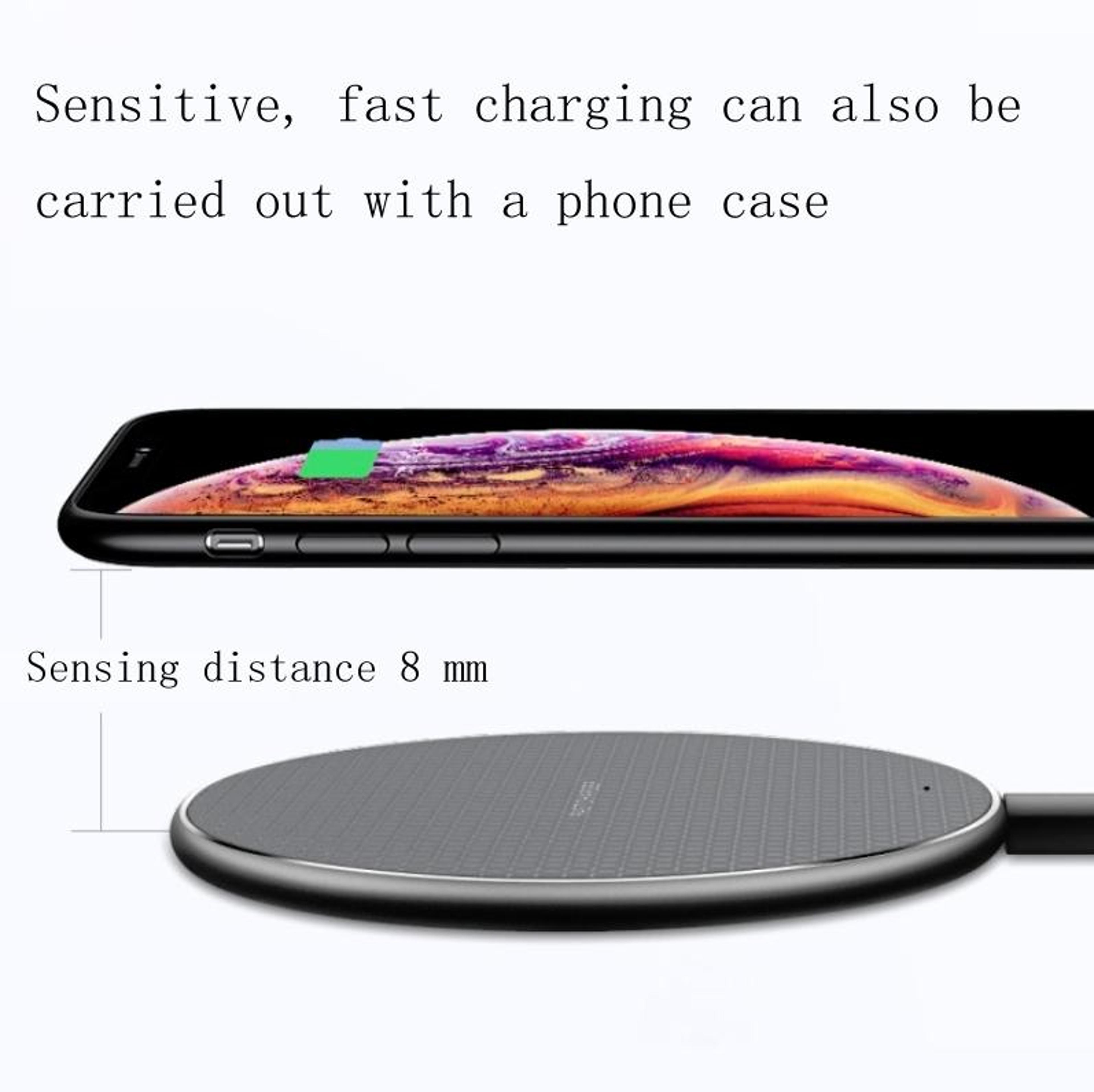 K8 15W Wireless Charger Aluminum Alloy Qi Fast Charging Pad With 1m Cable For IPhone  Android 6