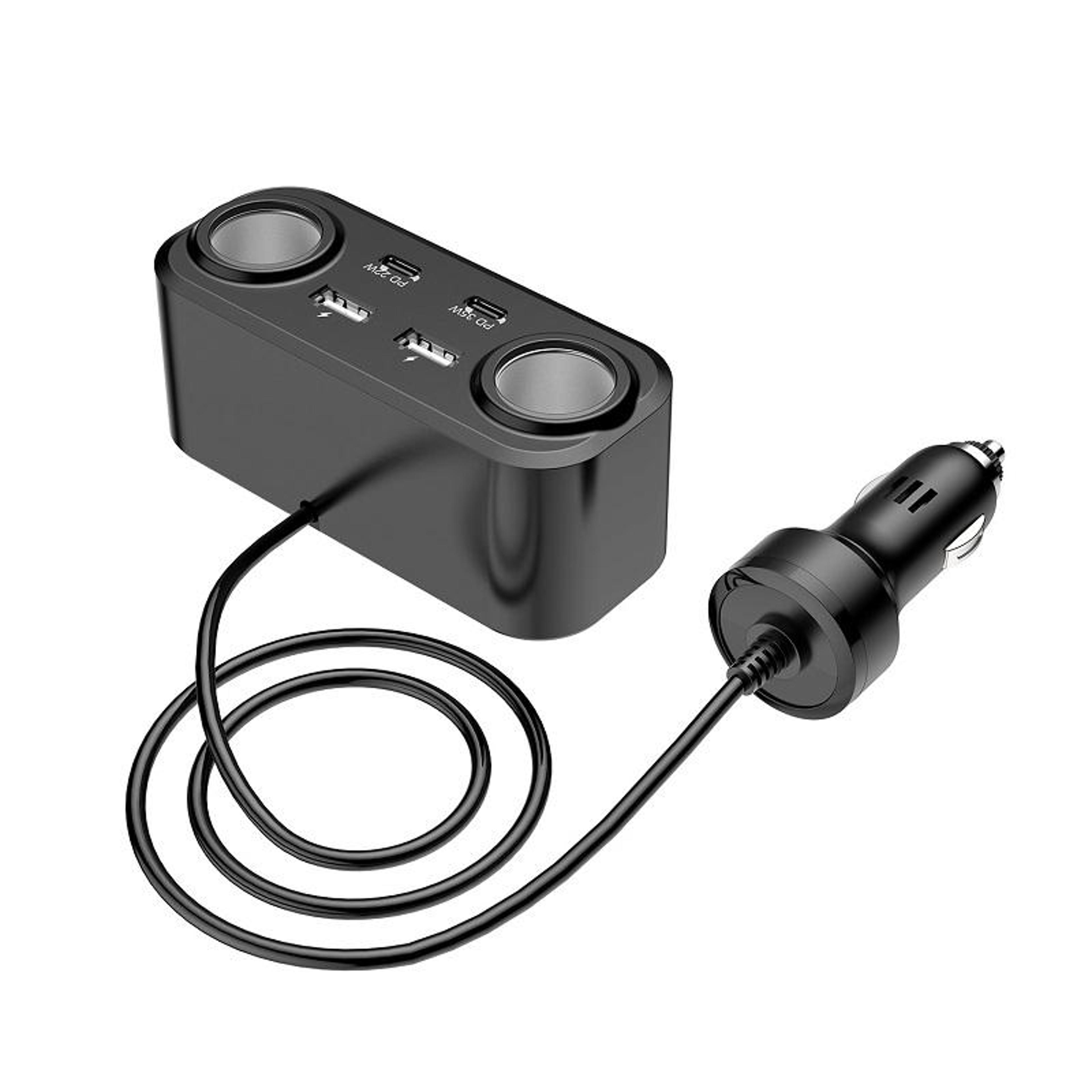 100W PD QC Multi Port Car Charger Adapter With Voltage Display 4