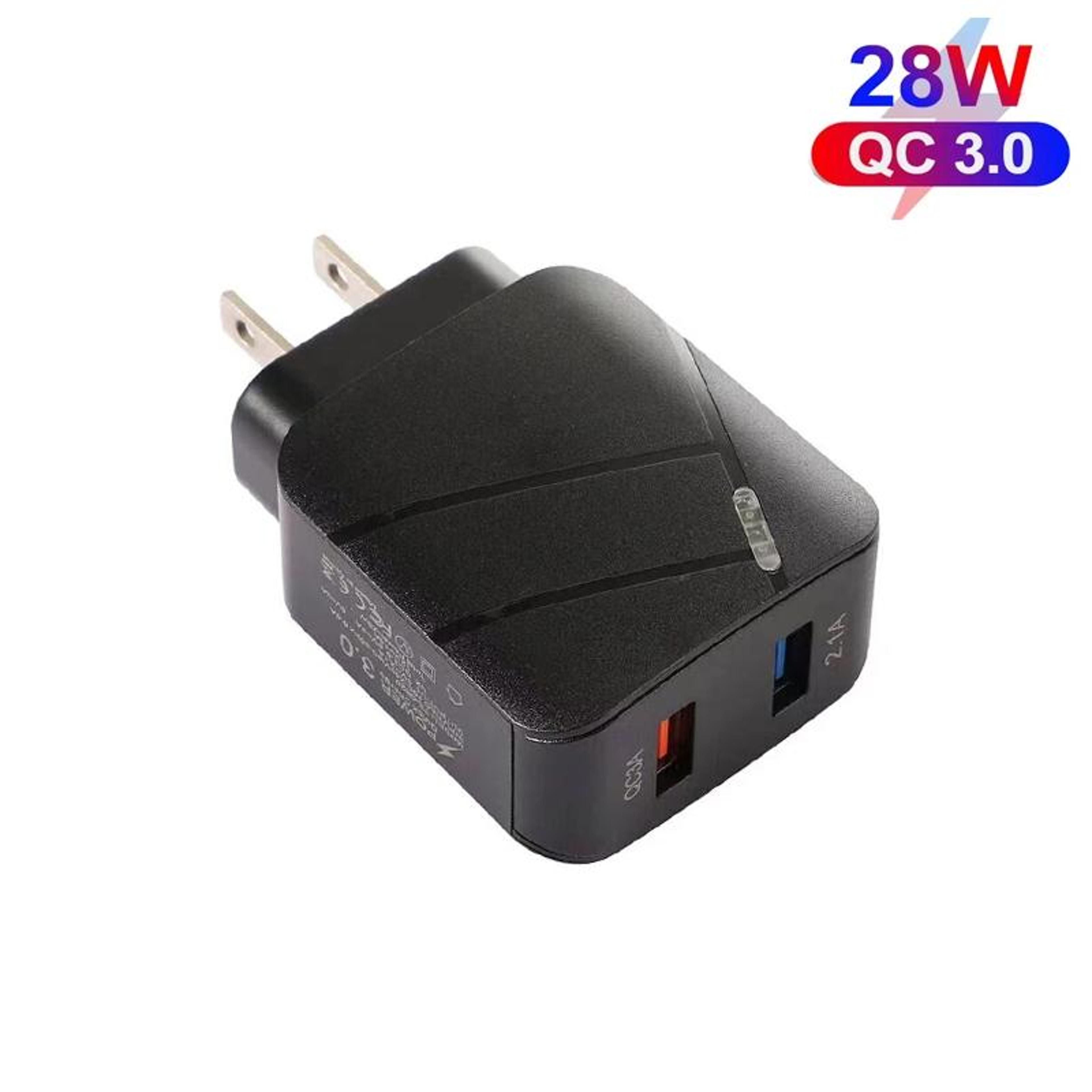 TEQ820 28W Dual USB QC30 Fast Wall Charger With 18W Quick Charge Adapter 1