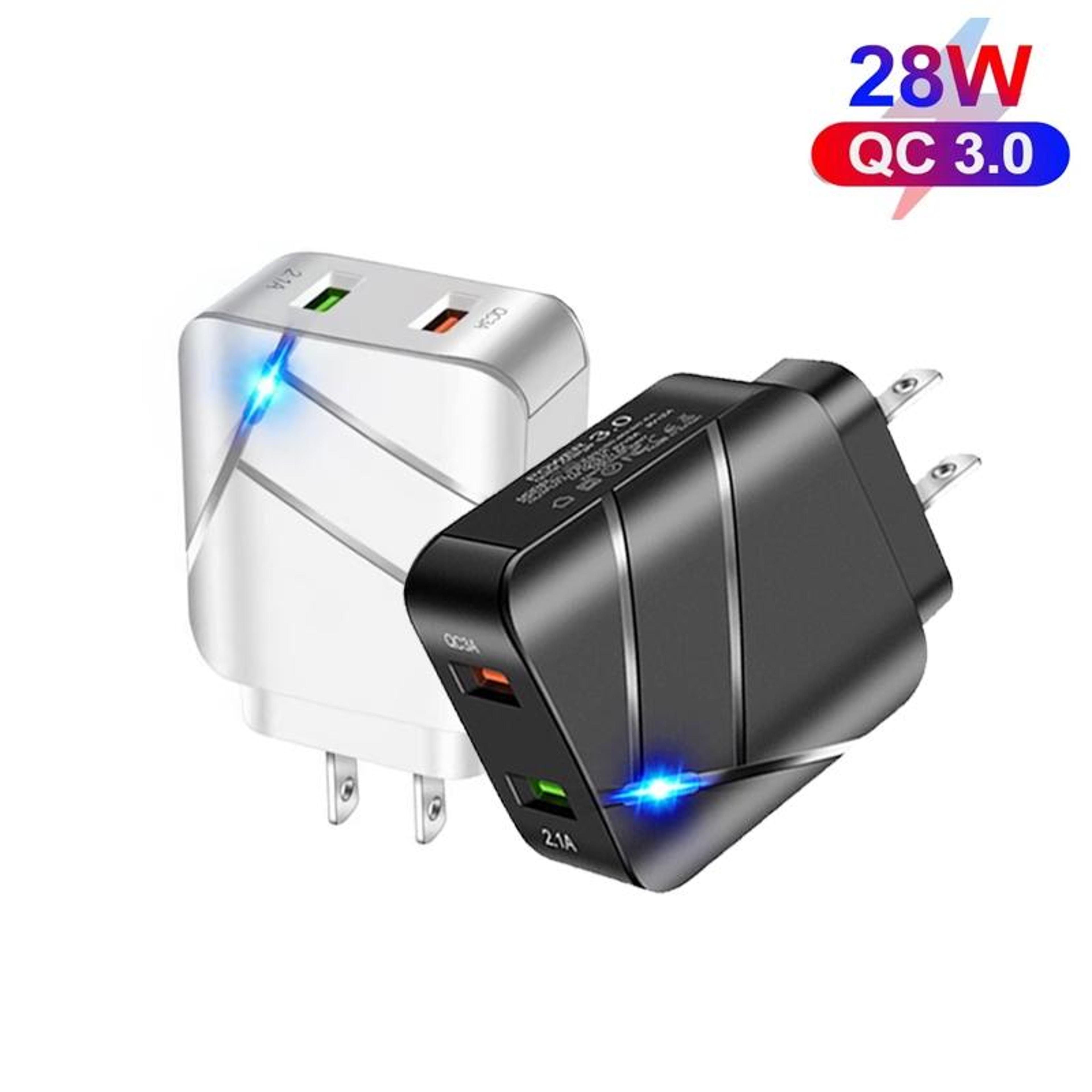 TEQ820 28W Dual USB QC30 Fast Wall Charger With 18W Quick Charge Adapter 2