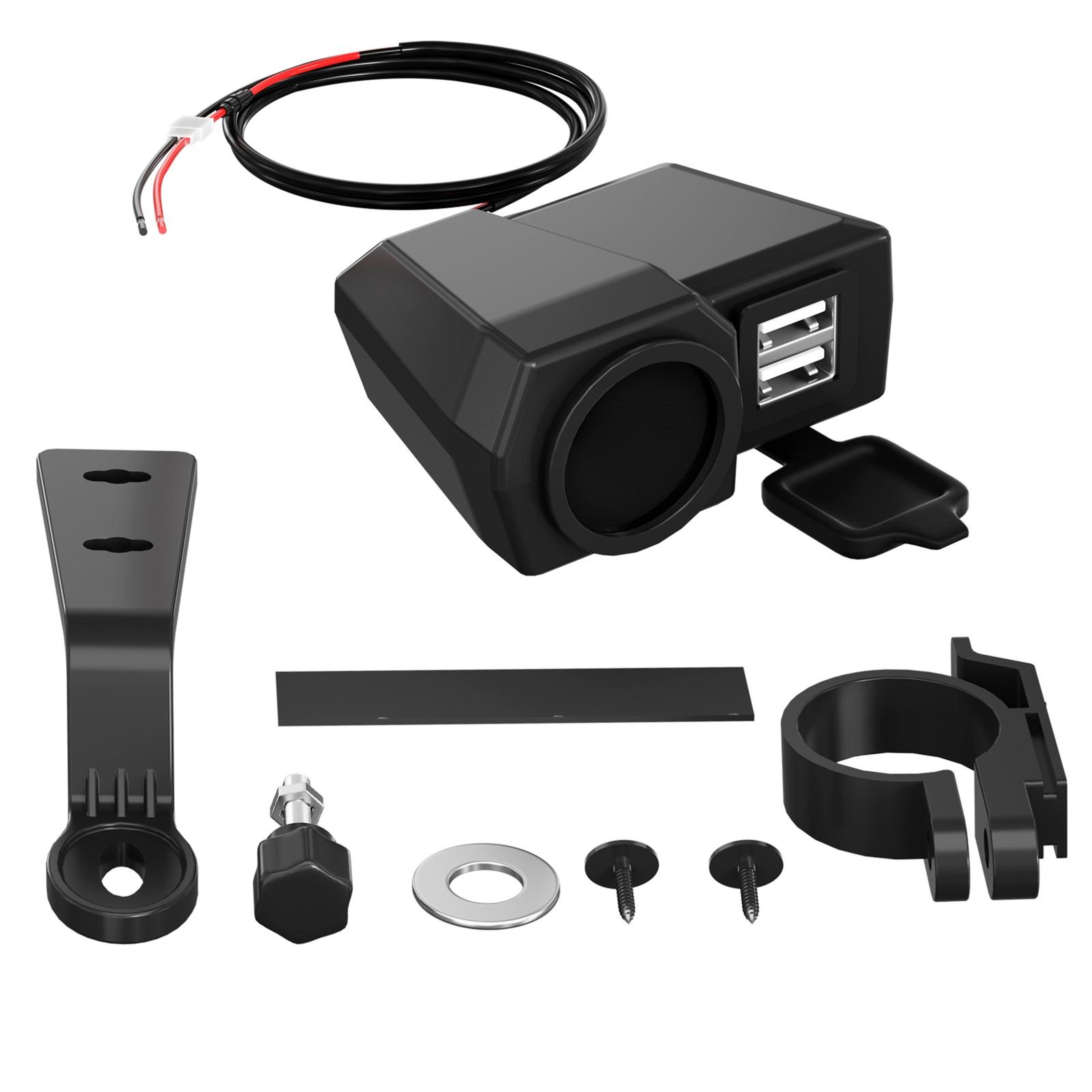 WUPP CS1747A1 Motorcycle USB Charger With Dual USB Ports Voltage Display 1