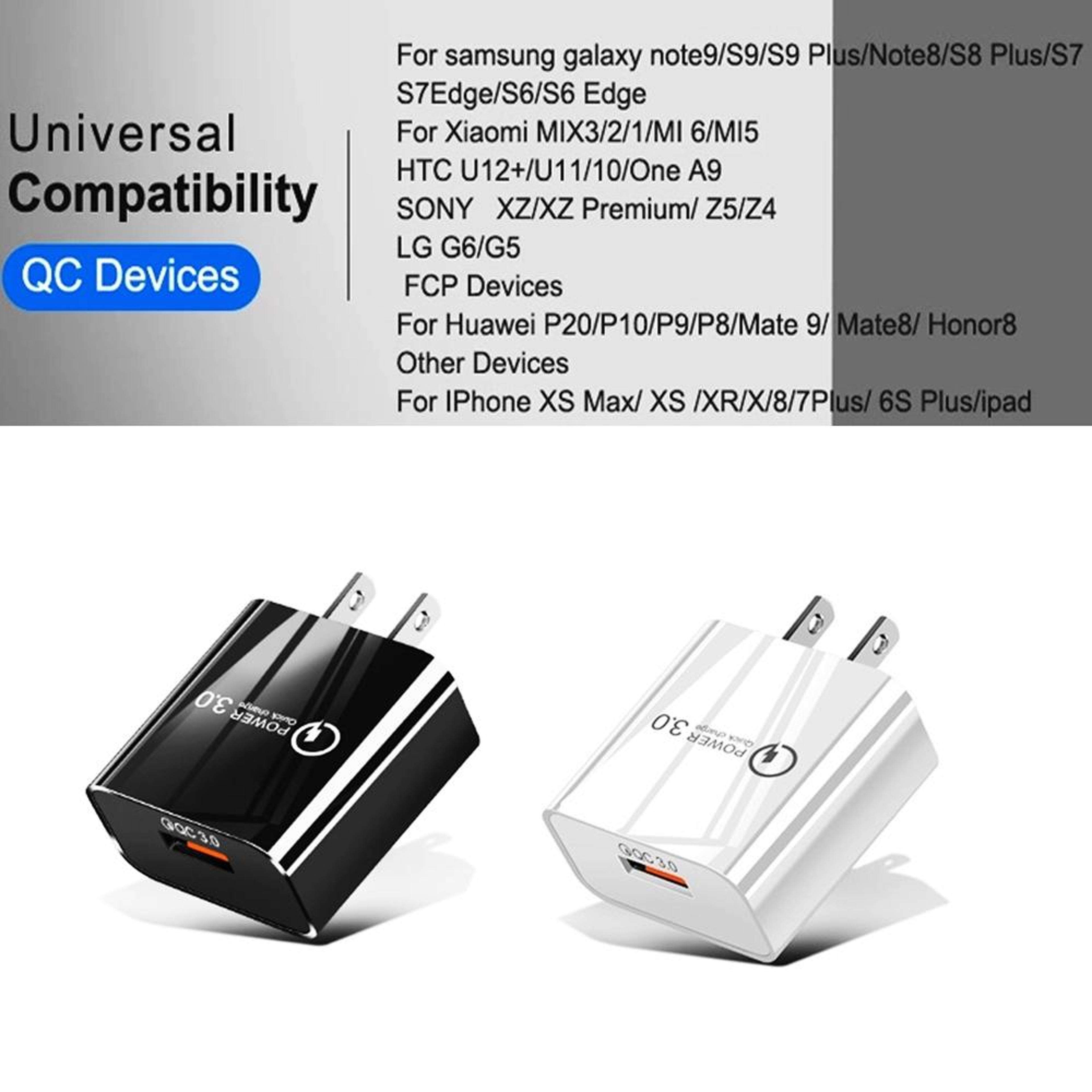 Mini QC 30 Charger 18W USB Wall Charger For Phones  Tablets Universal Fast Charging US Plug 3