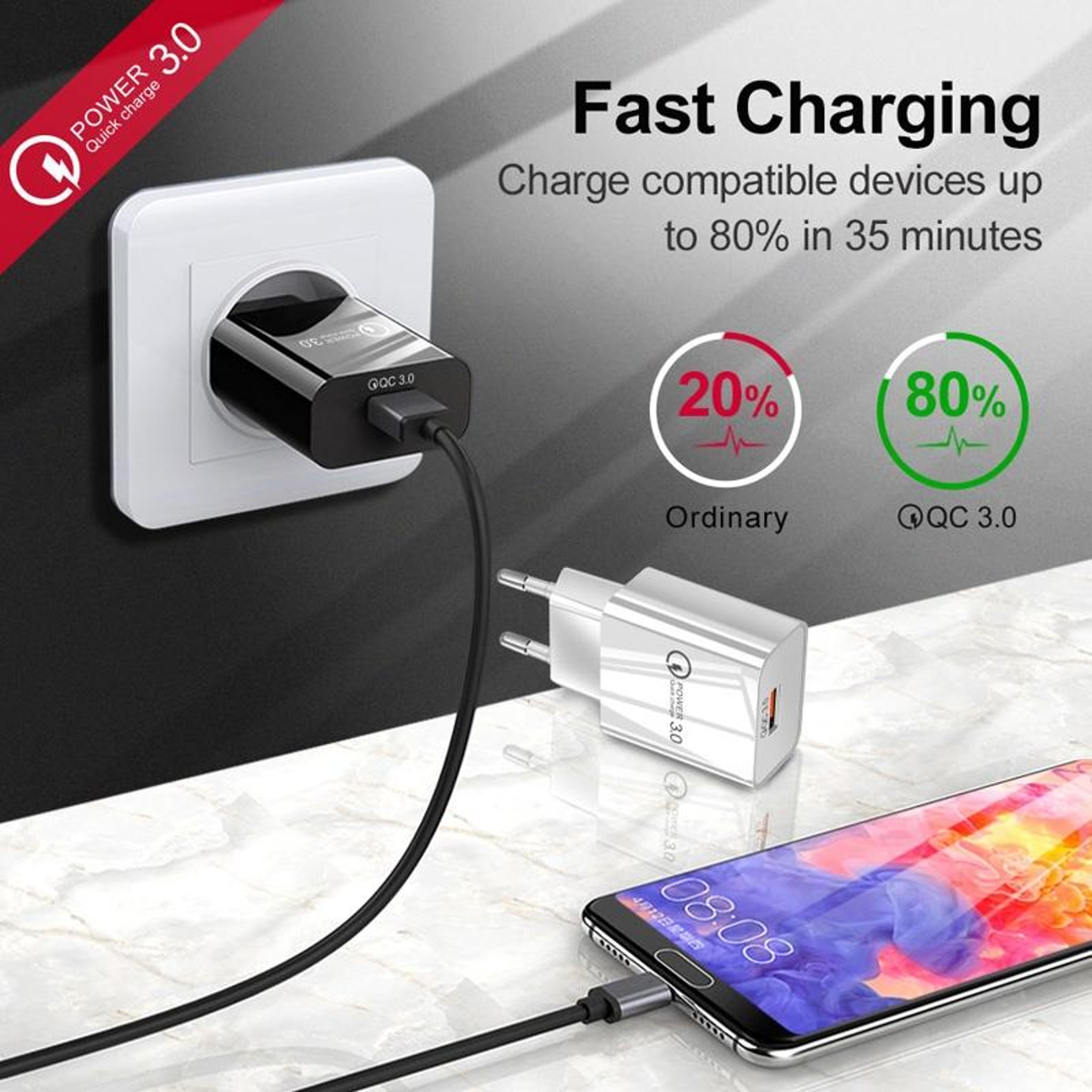 Mini QC 30 Charger 18W USB Wall Charger For Phones  Tablets Universal Fast Charging US Plug 4