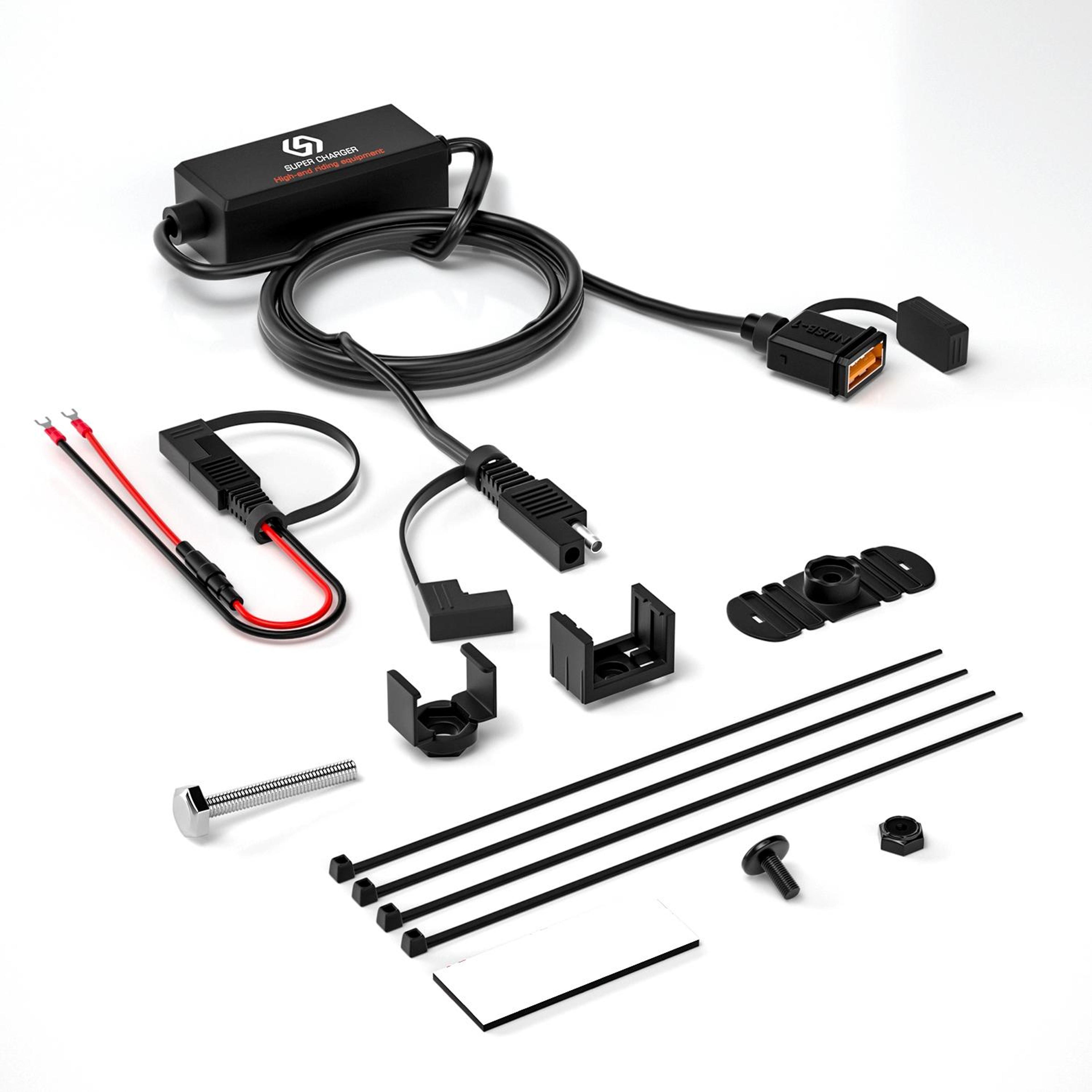 WUPP CS1186B1 Motorcycle USB Charger SAE QC 30 Fast Charging Waterproof USB Port 1