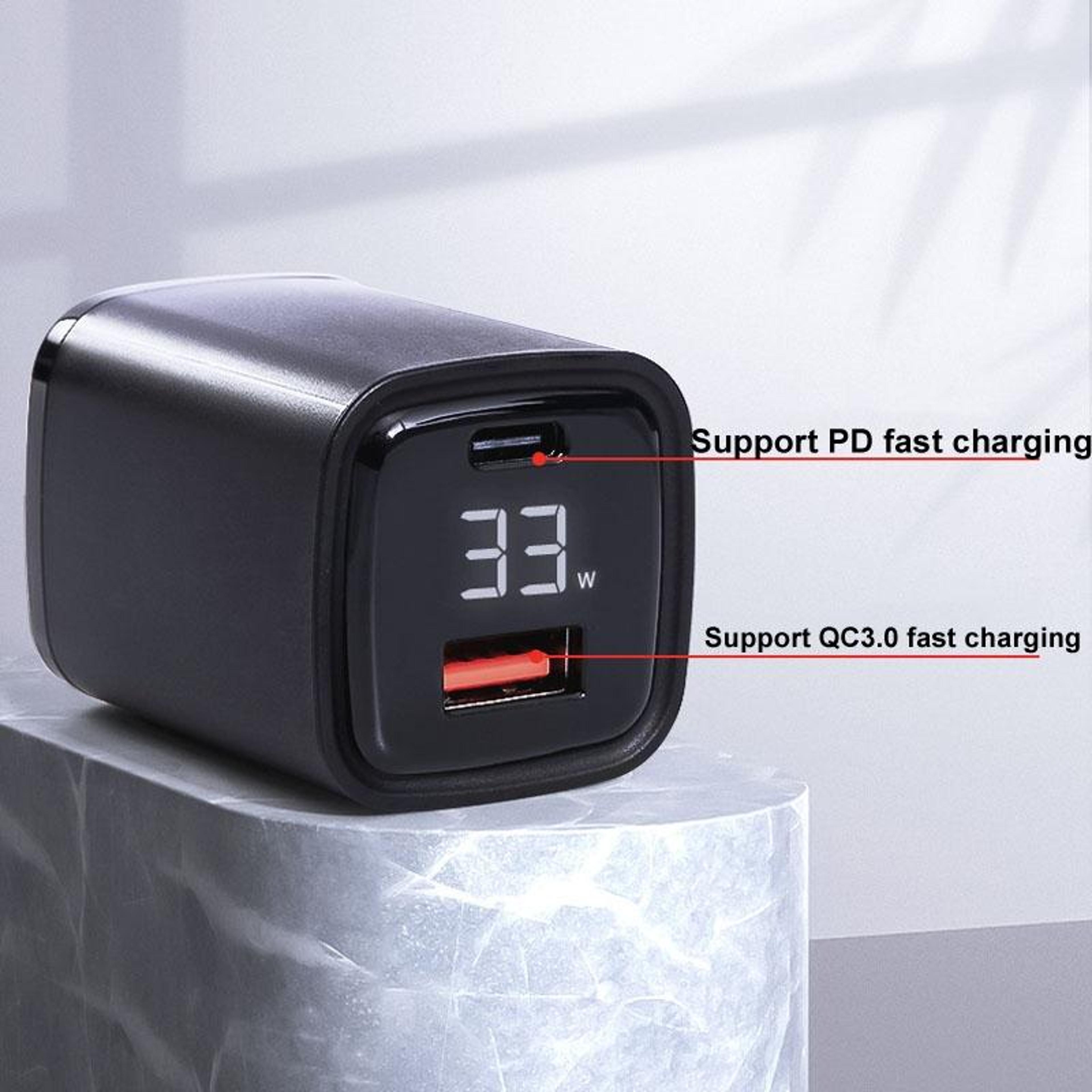 CYKE K02 30W USB C Charger PD Fast Charger Dual Port Wall Charger With Digital Display 5