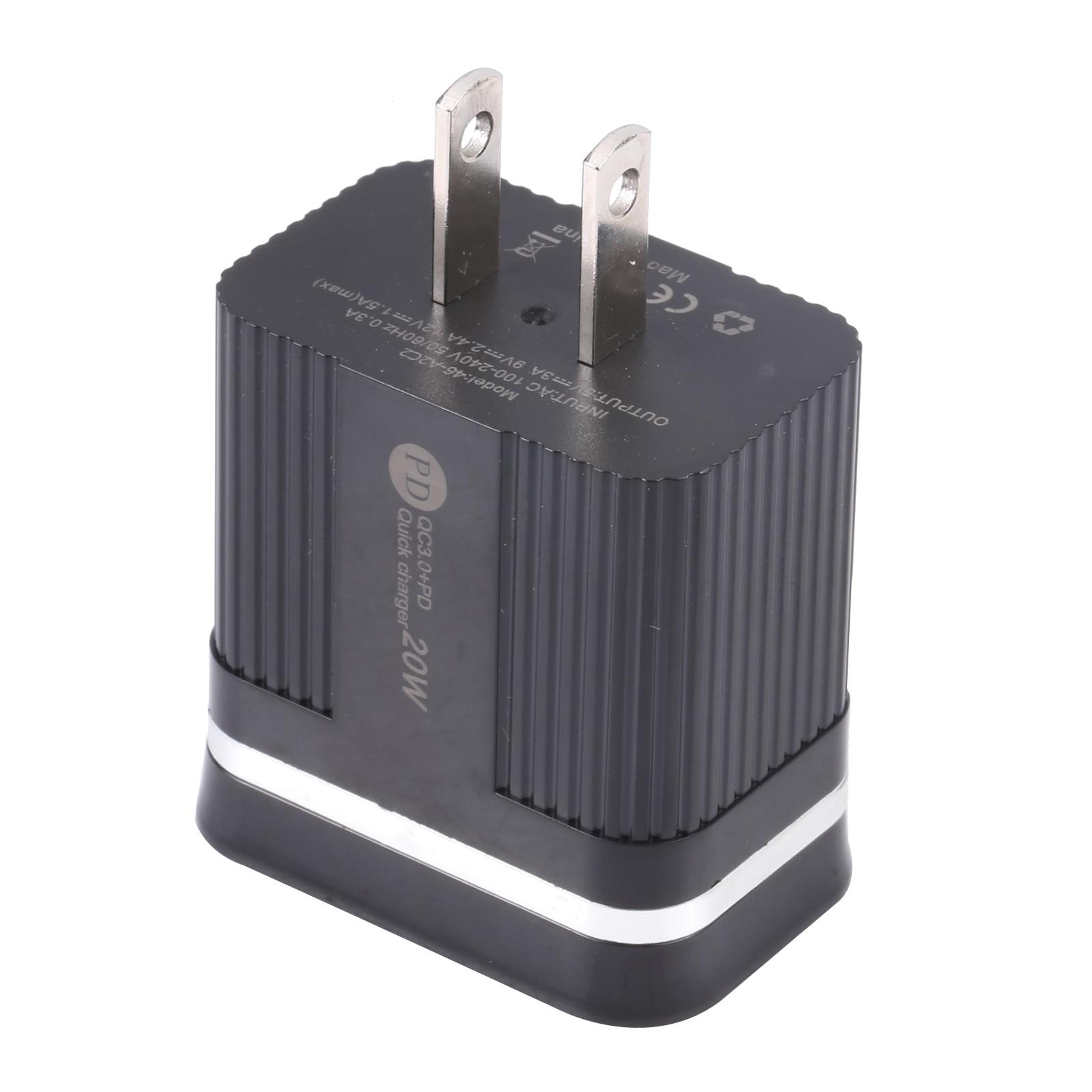 46A2C2 20W PD Charger Dual Port USB C Wall Charger With QC30 Fast Charging US Plug 3