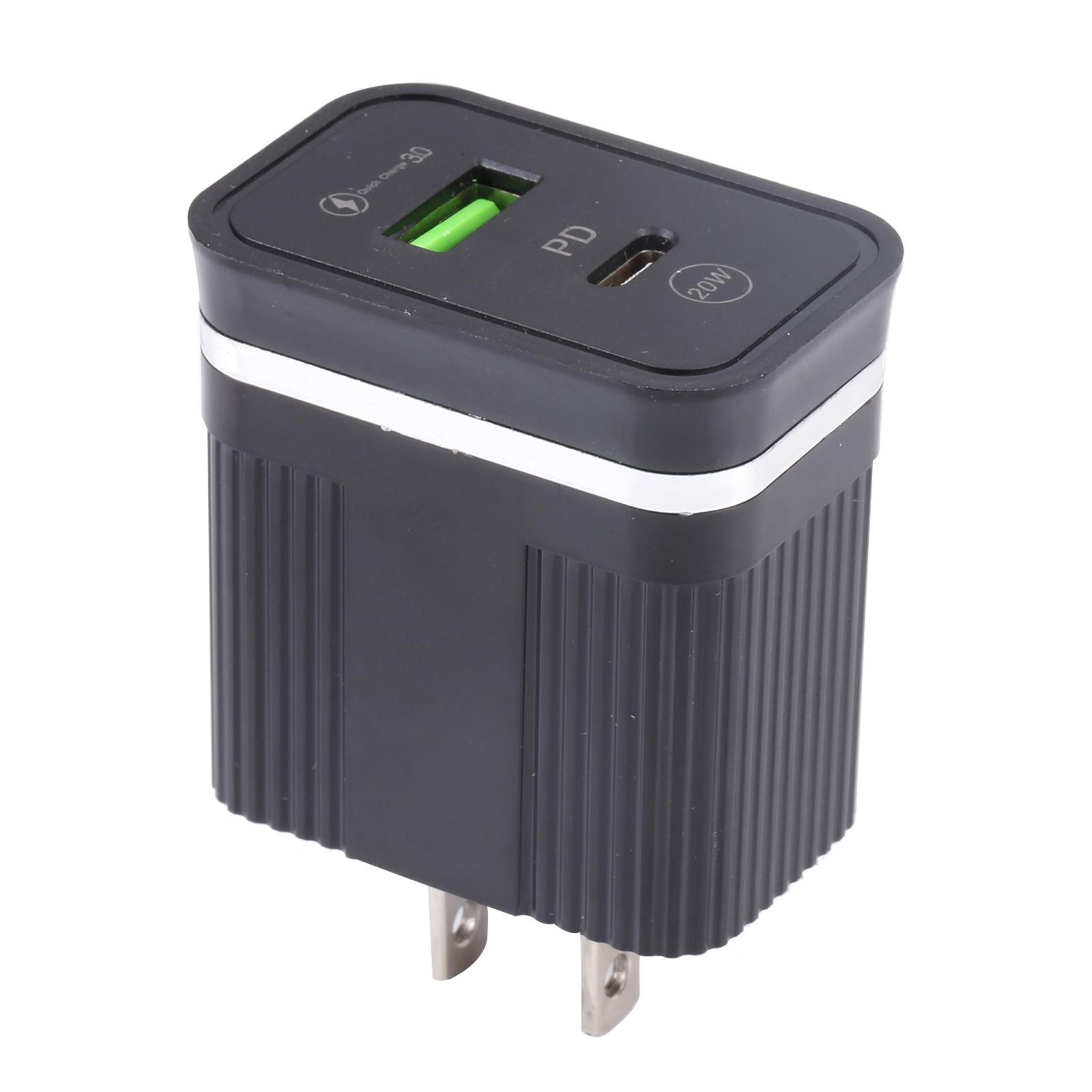46A2C2 20W PD Charger Dual Port USB C Wall Charger With QC30 Fast Charging US Plug 4