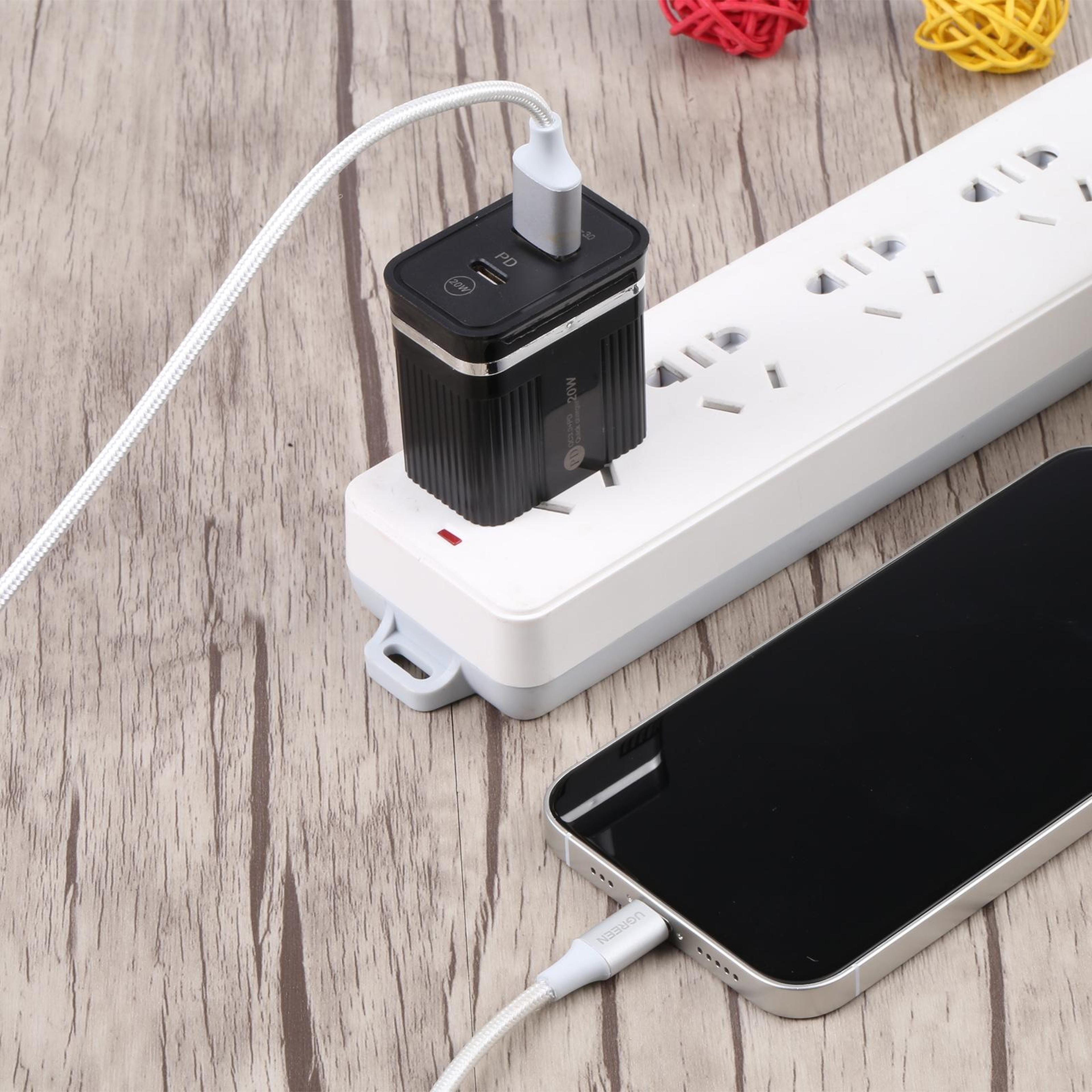 46A2C2 20W PD Charger Dual Port USB C Wall Charger With QC30 Fast Charging US Plug 5