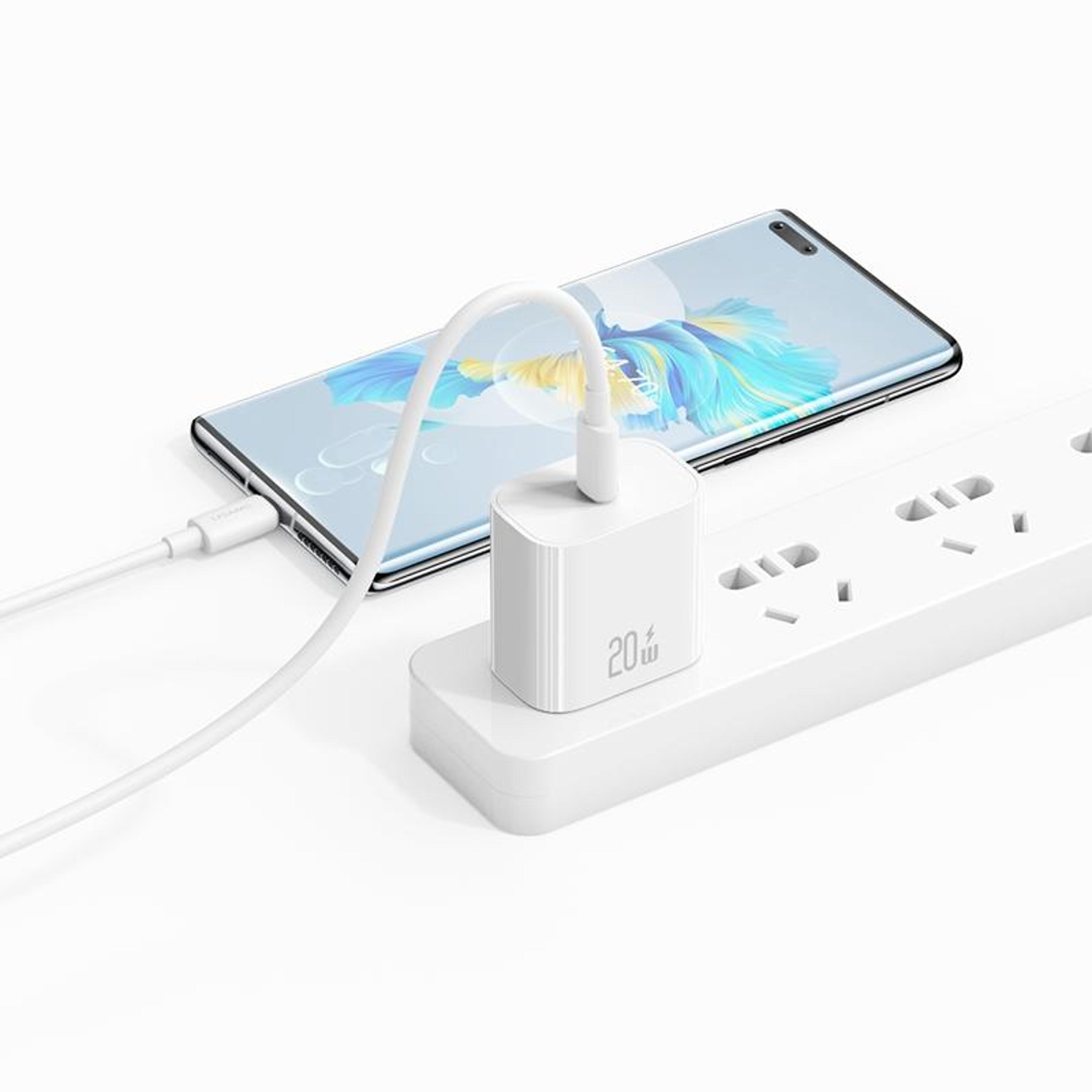 USAMS CC228 20W USB C Fast Charger Set With Type C Charging Cable US Plug 4