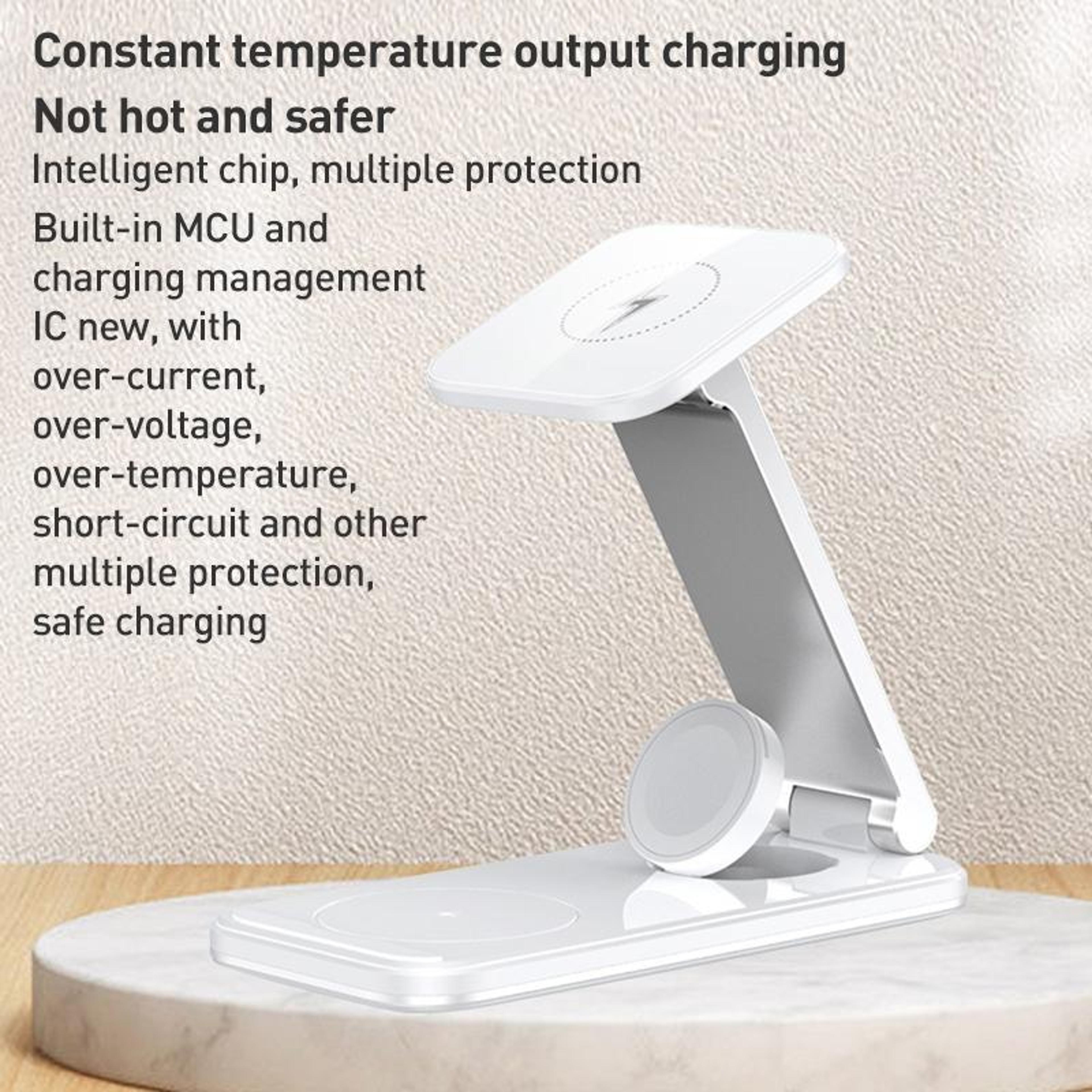 S16 3 In 1 Wireless Charger Foldable 15W Wireless Charging Station Phone Holder For Phone Watch And 6