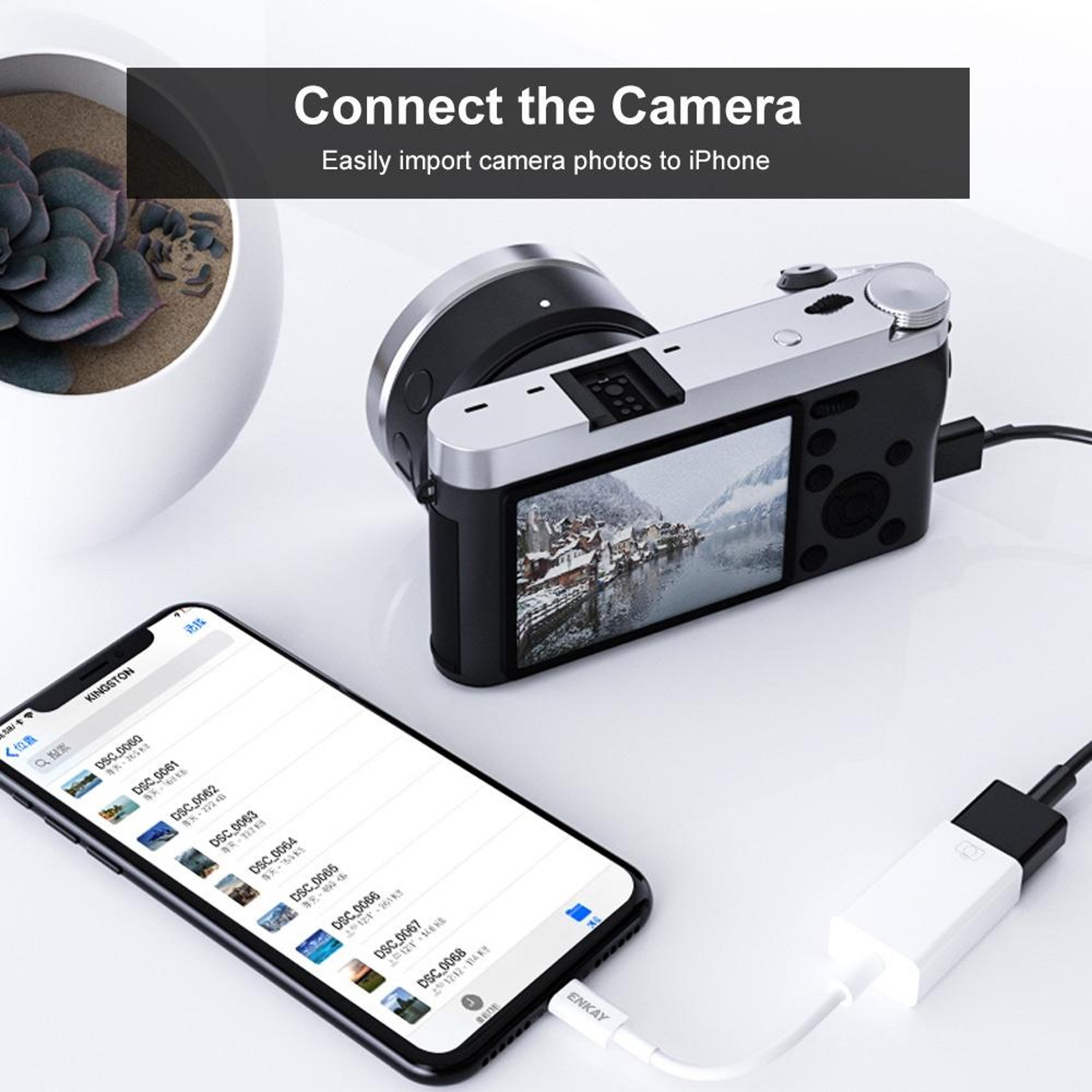 ENKAY Lightning To USB OTG Adapter USB Camera Adapter For IPhone IPad USB 30 Data Transfer Cable 4