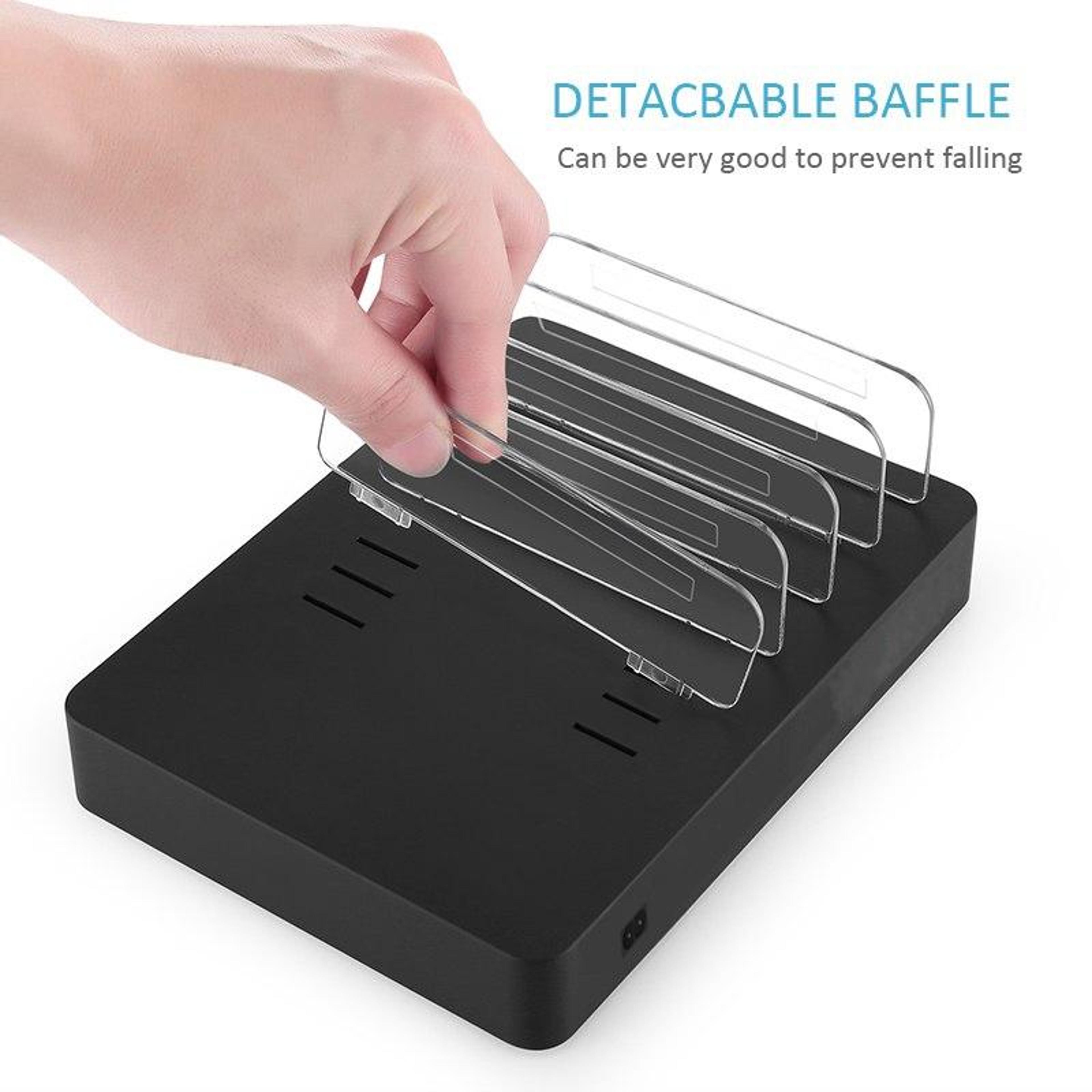 50W USB Charging Station With Wireless Charging 6 USB 2 USB C Ports LED Display Desktop Charging Do 8