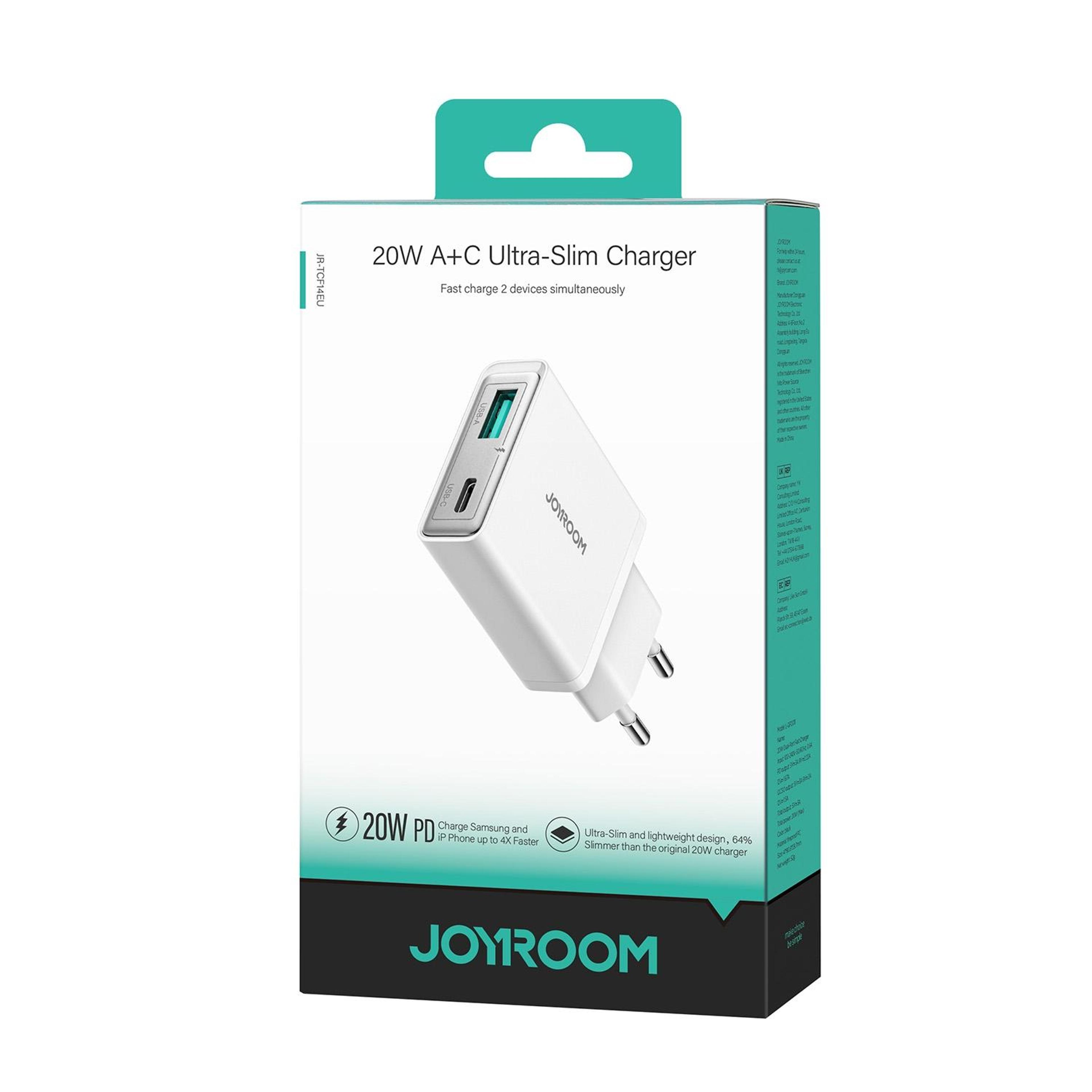 JOYROOM JRTCF14 20W USB C Charger Dual Port Fast Wall Charger 7