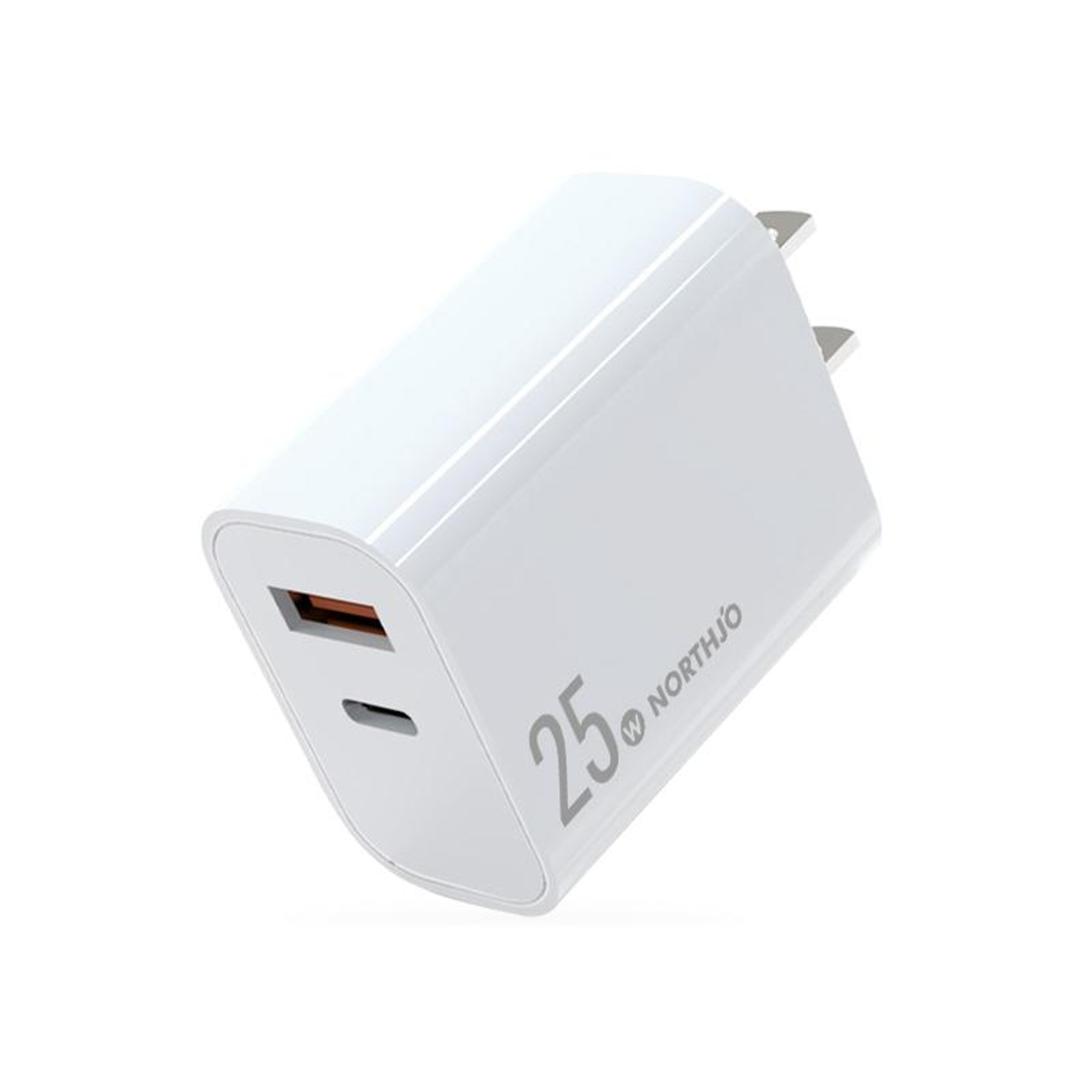 northjo 25w usb c charger pd fast charger dual port qc 3.0 usb wall charger us plug