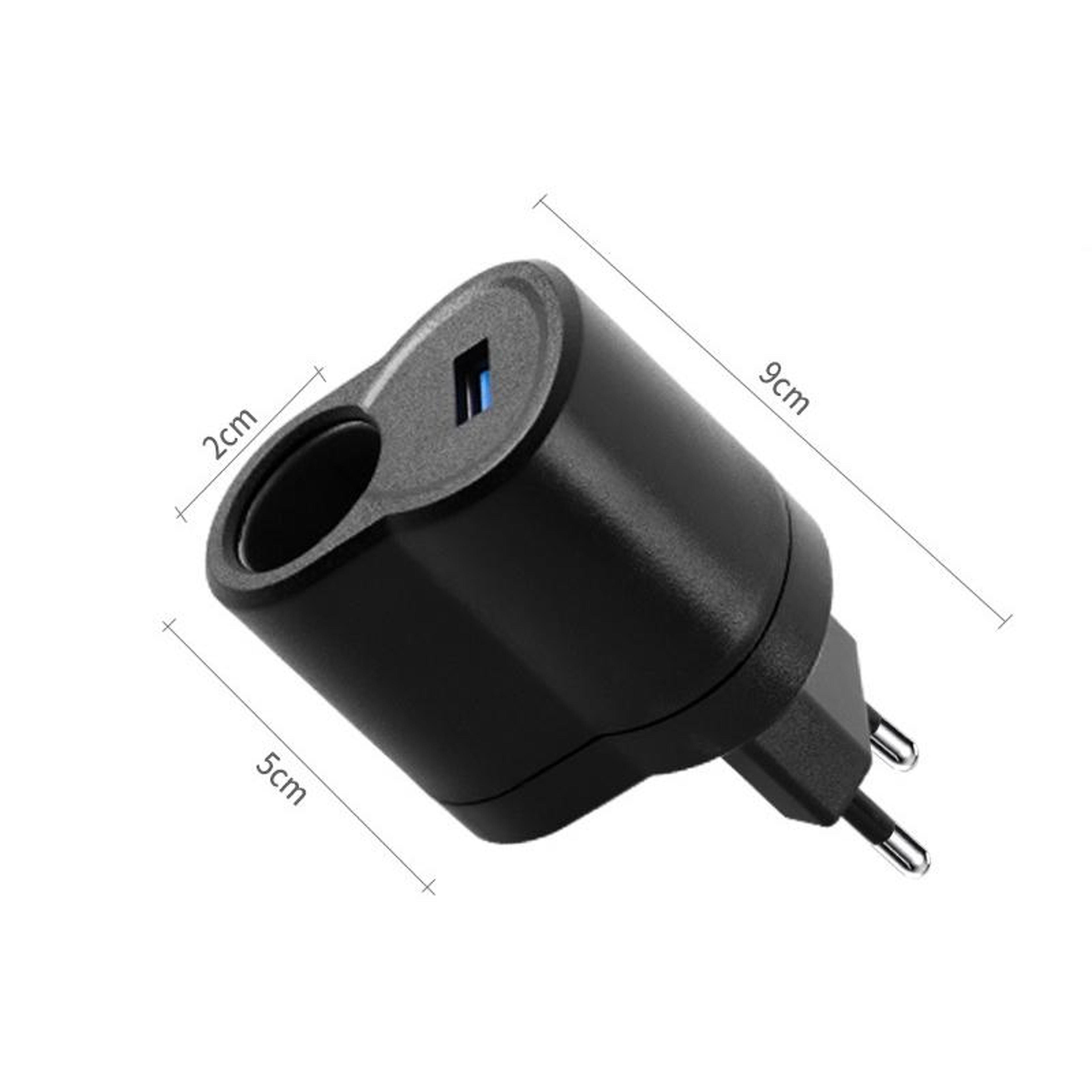 US Plug AC To DC Car Adapter 12V Cigarette Lighter Socket Converter With USB Power Output 3