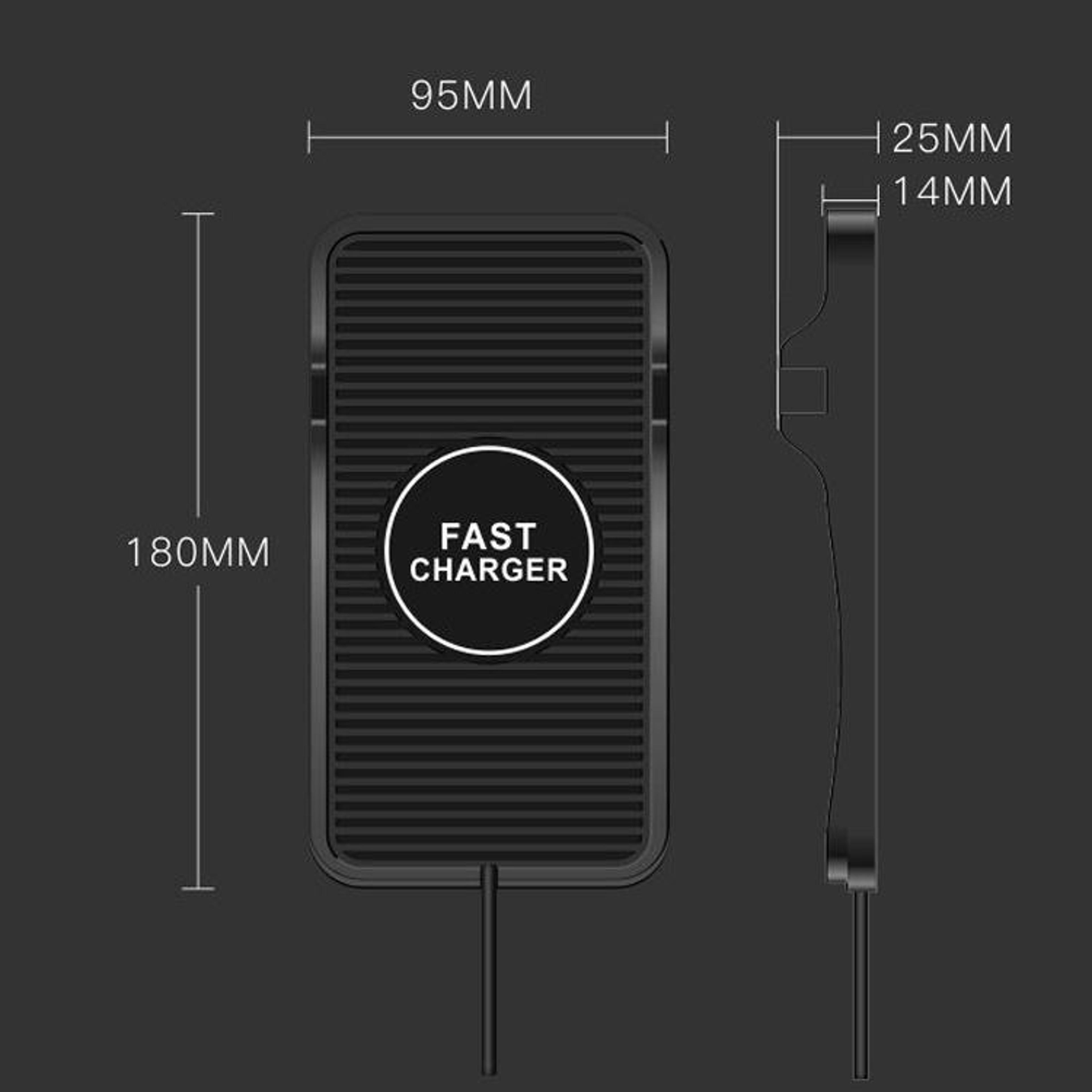 C7 Car Wireless Charger Non Slip Dashboard Phone Pad With Qi Fast Charging 2