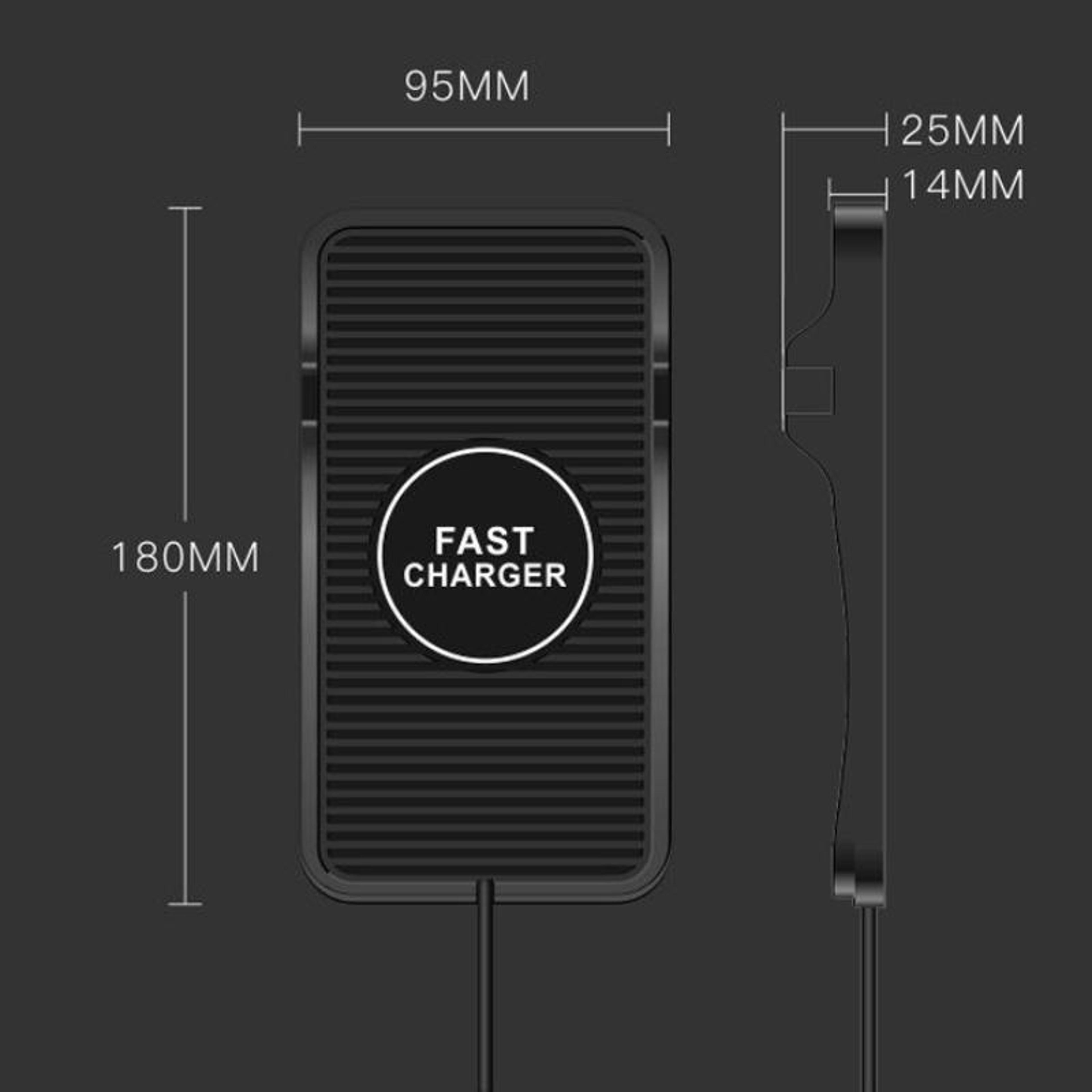 15W Car Wireless Charger Silicone Qi Charging Pad For IPhone Samsung And Android Type C 5