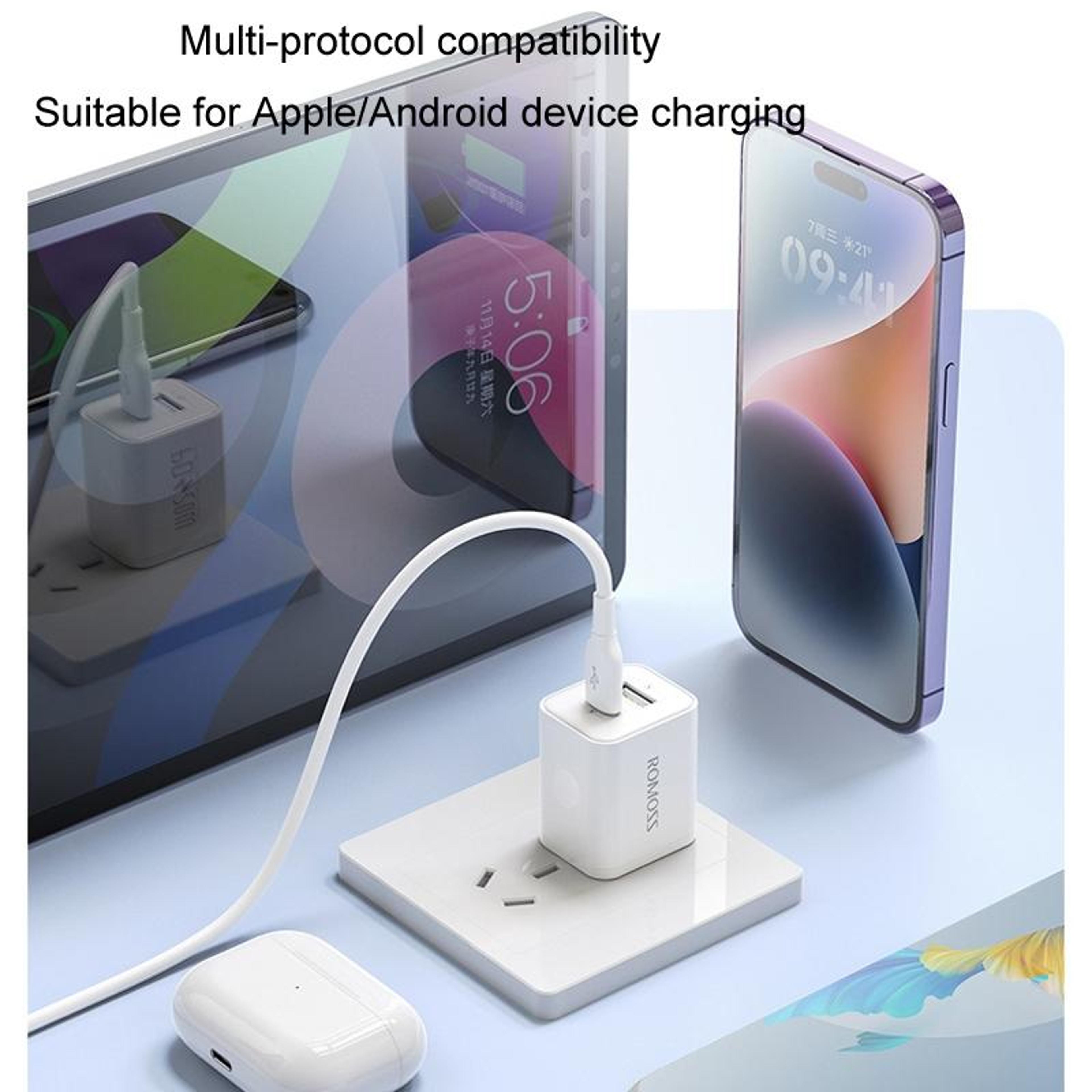 ROMOSS 20W USB C Charger PD Fast Charger With USB C Cable For Apple Huawei Xiaomi Single Port 11