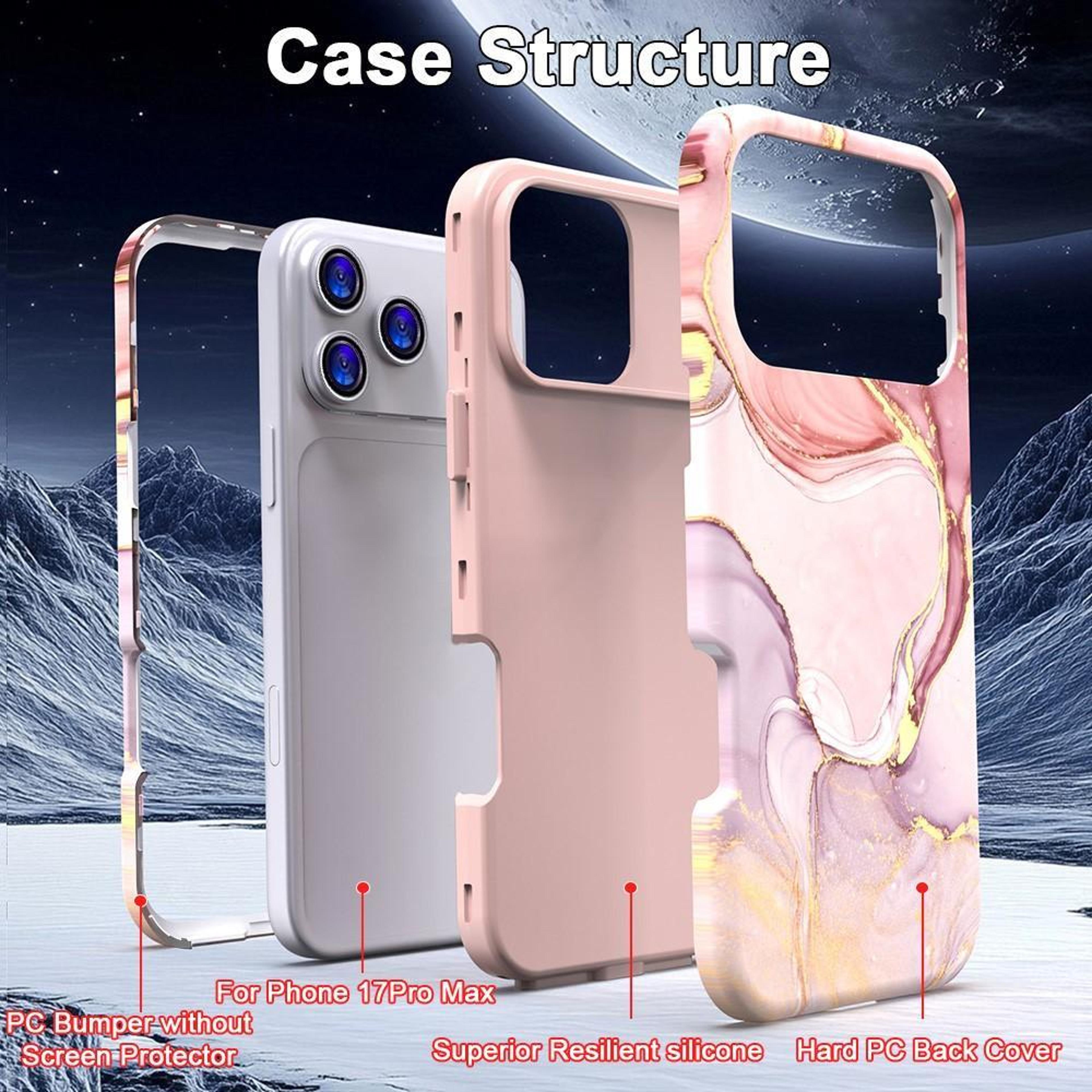 Luxury IPhone 17 Pro Case Marble Pattern Shockproof PC TPU Protective Cover 6