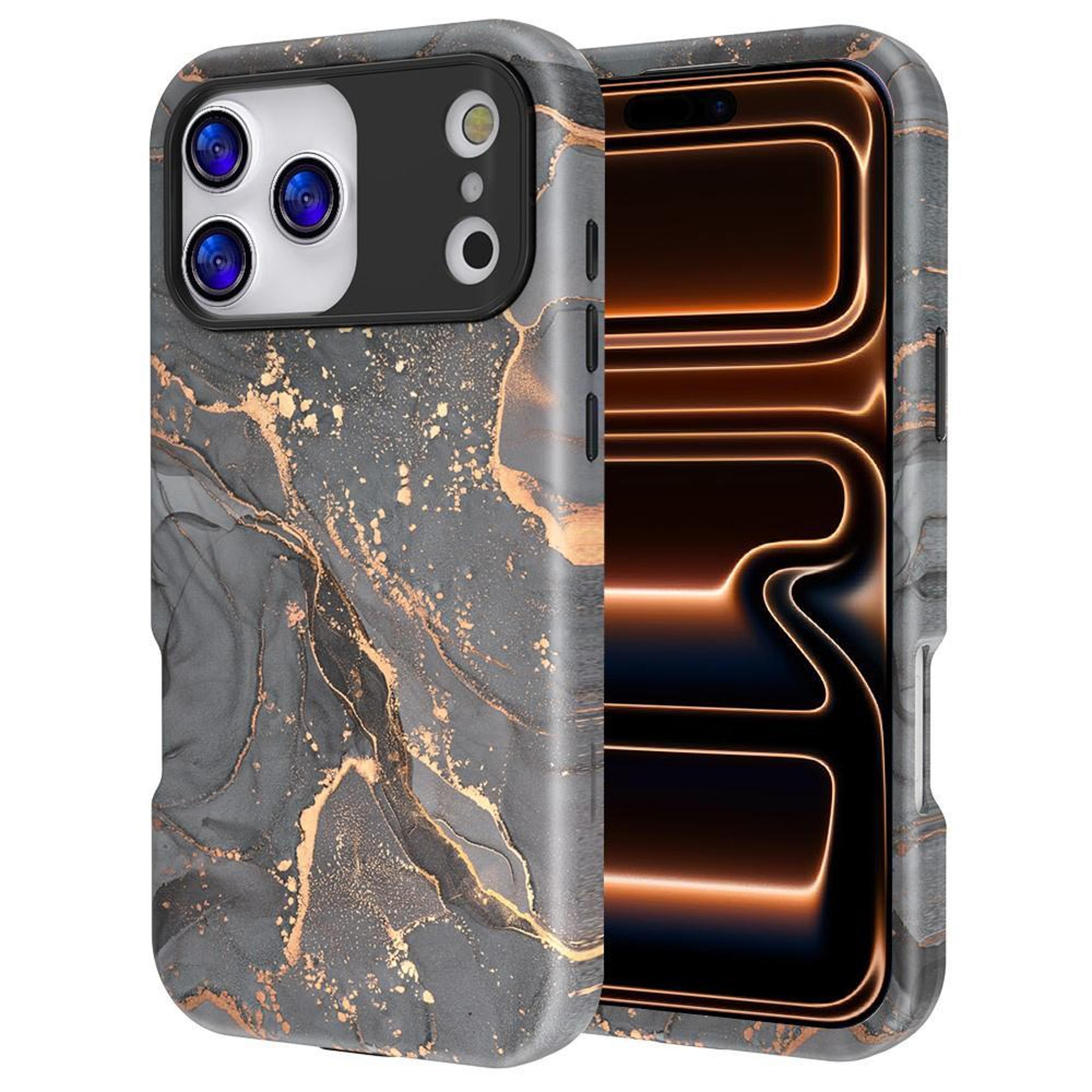 Luxury IPhone 17 Pro Case Marble Pattern Shockproof PC TPU Protective Cover 11