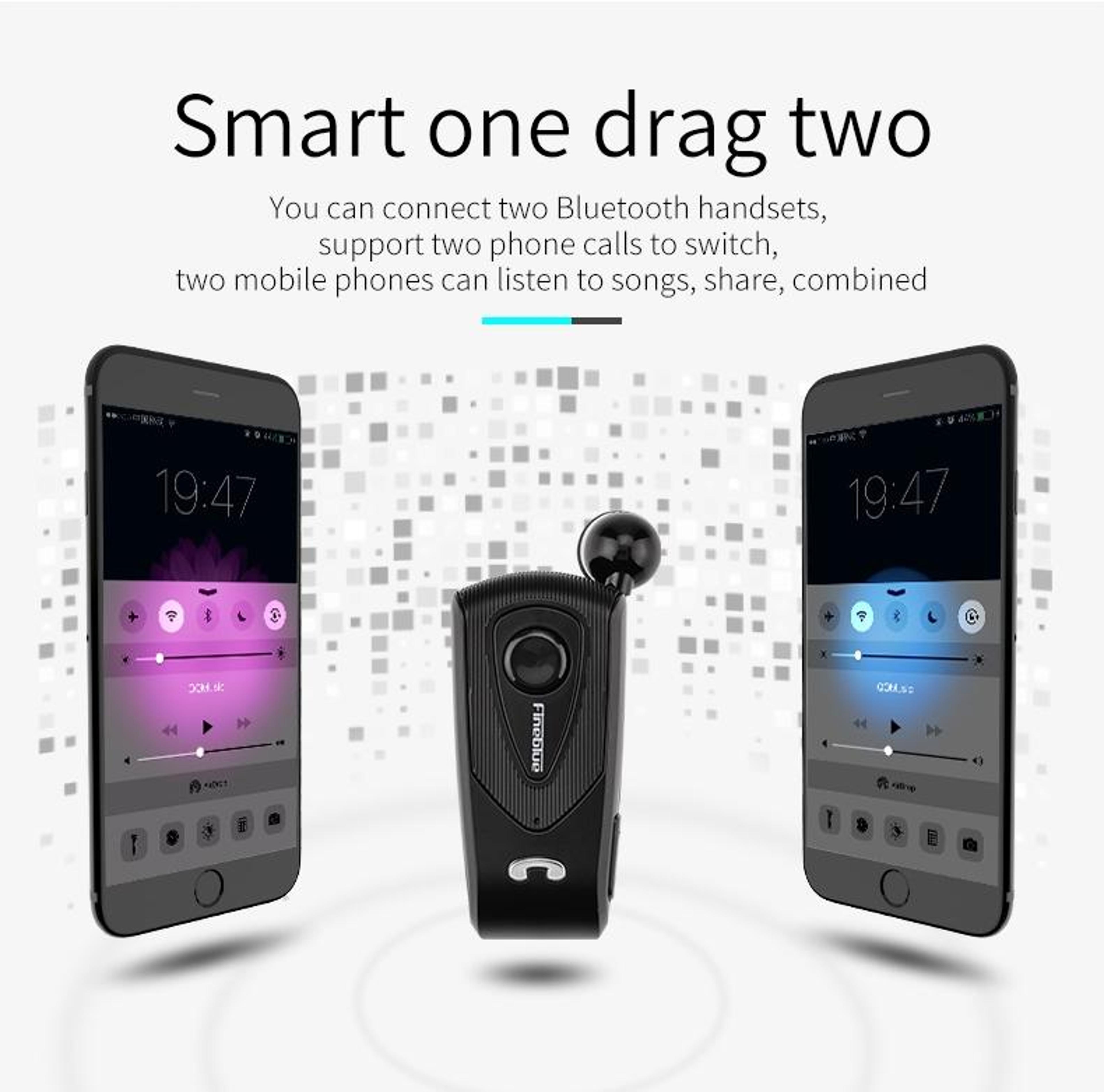 Fineblue F930 Bluetooth Headset Retractable Wireless Earbud With Noise Cancelling Mic 4