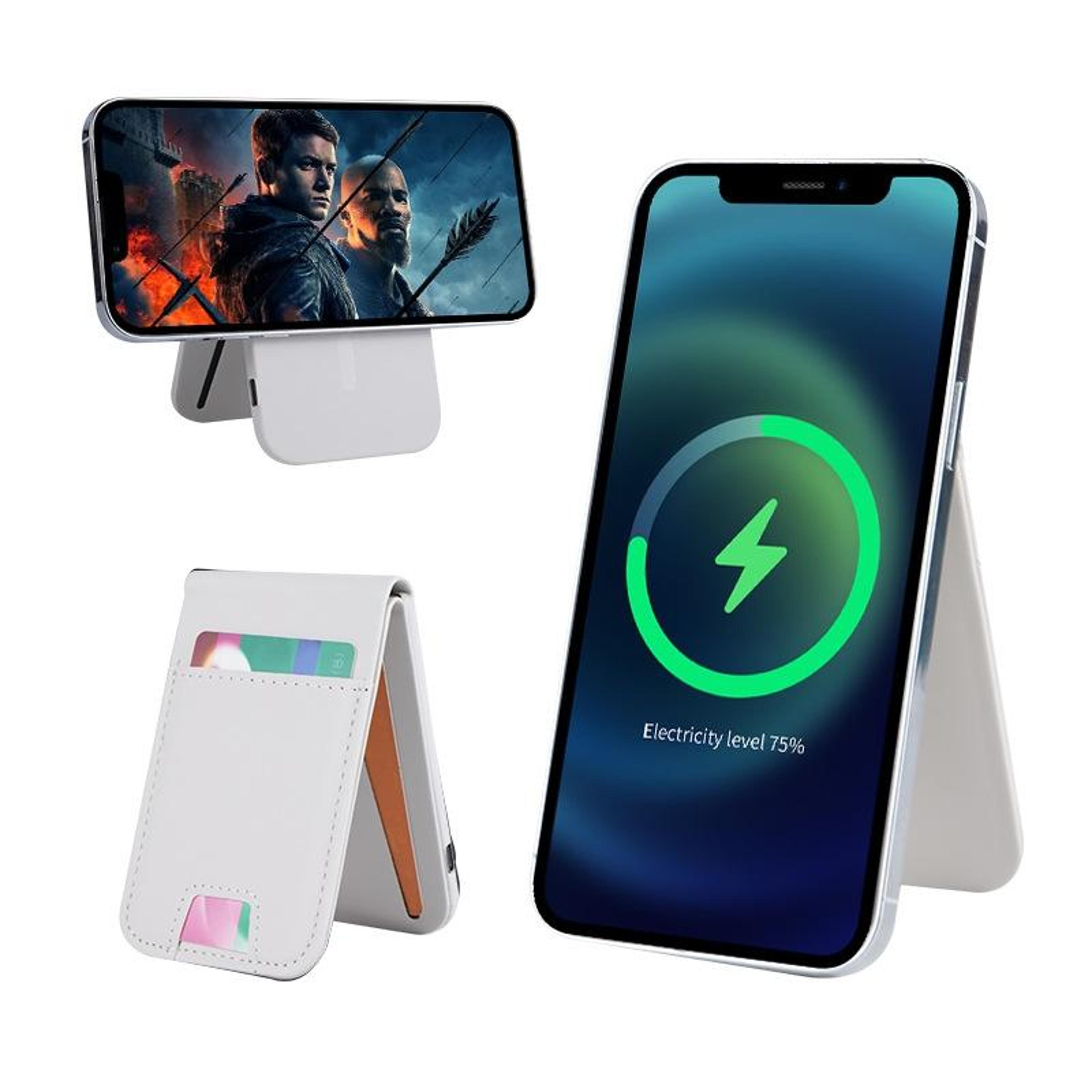 magsafe wallet magnetic wireless charger phone card holder stand 15w