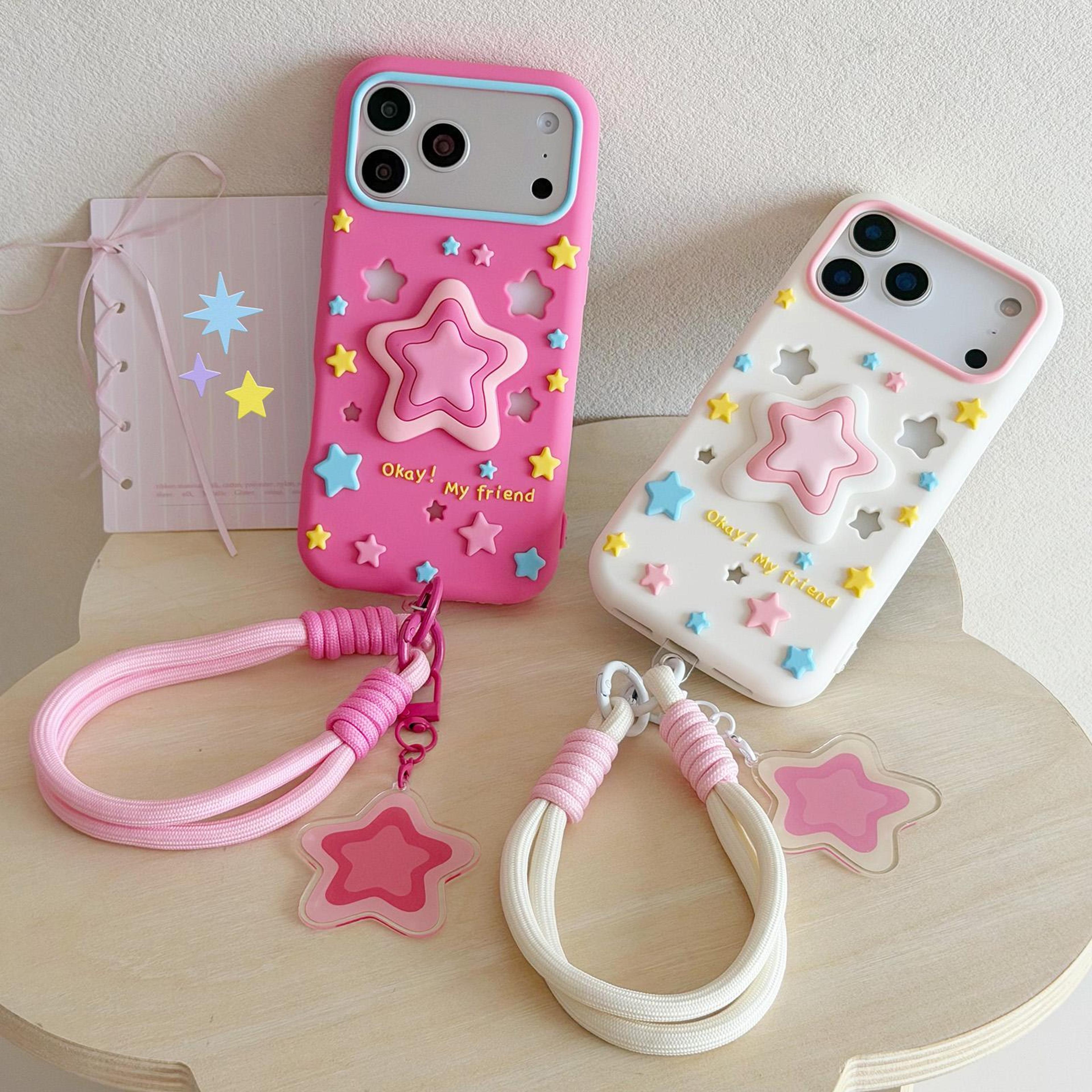 IPhone 17 Pro And Pro Max Silicone Phone Case With Lanyard Cute Star Protective Cover 1