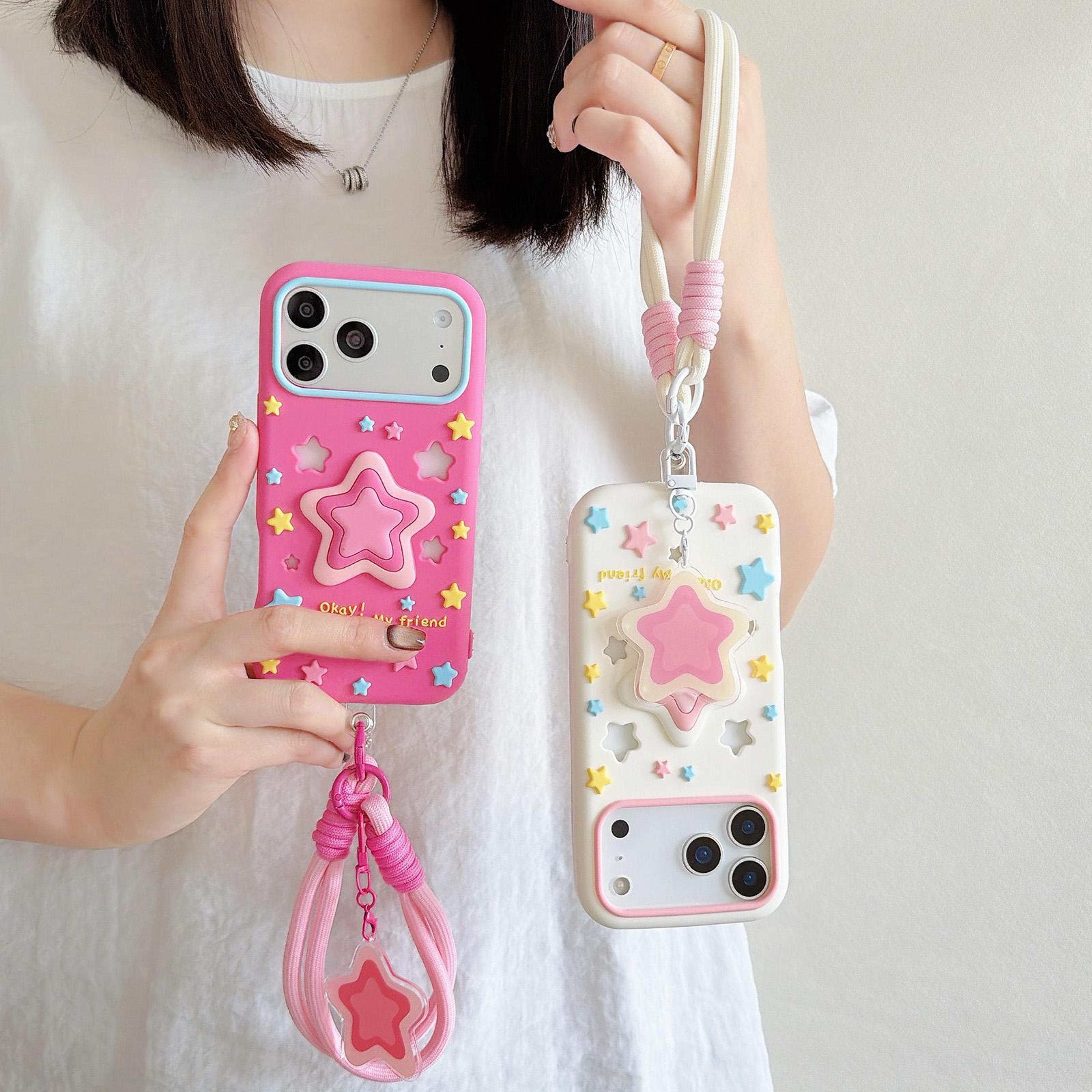 IPhone 17 Pro And Pro Max Silicone Phone Case With Lanyard Cute Star Protective Cover 6