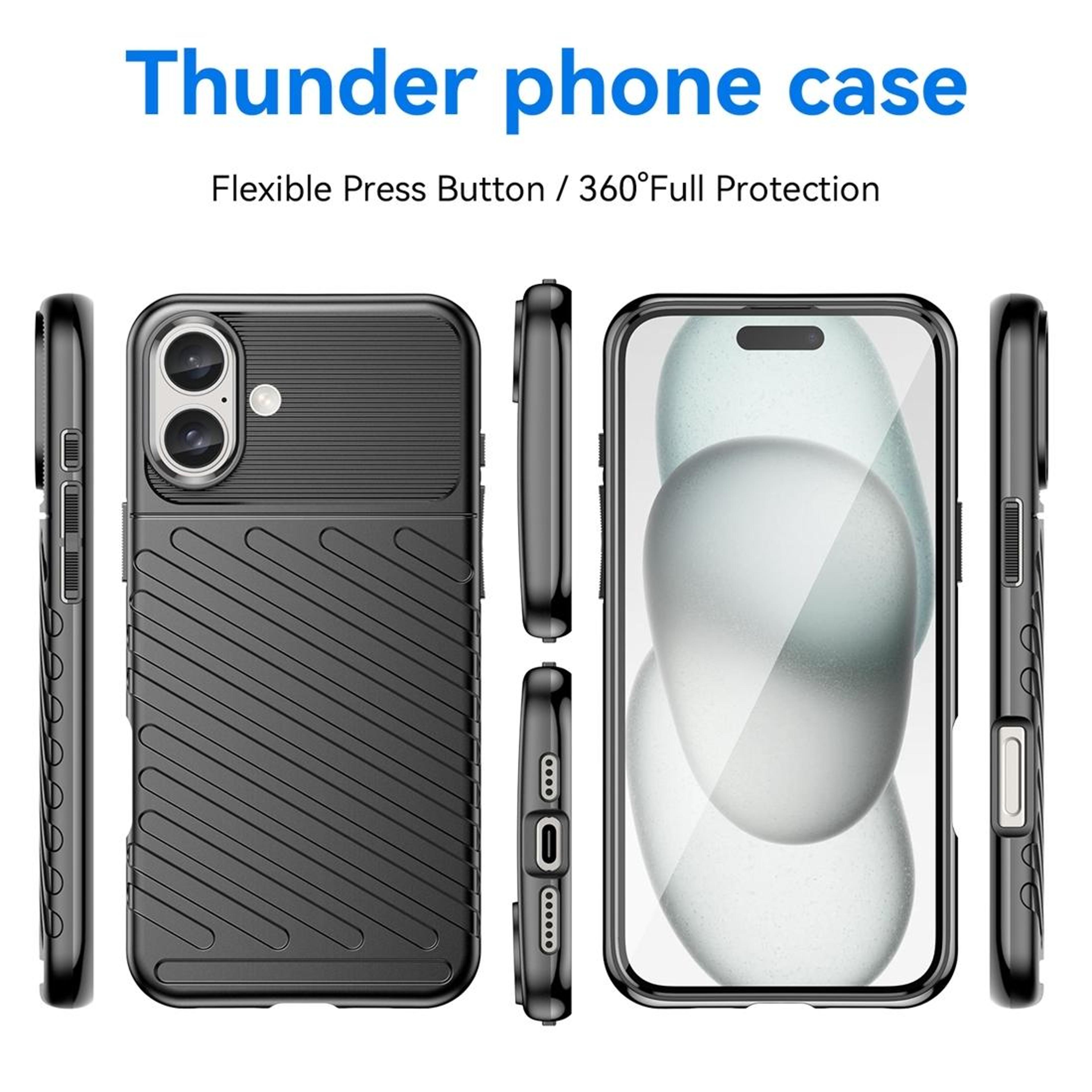 Thunderbolt IPhone 16 Plus Case Shockproof TPU Phone Case Slim Protective Cover 1