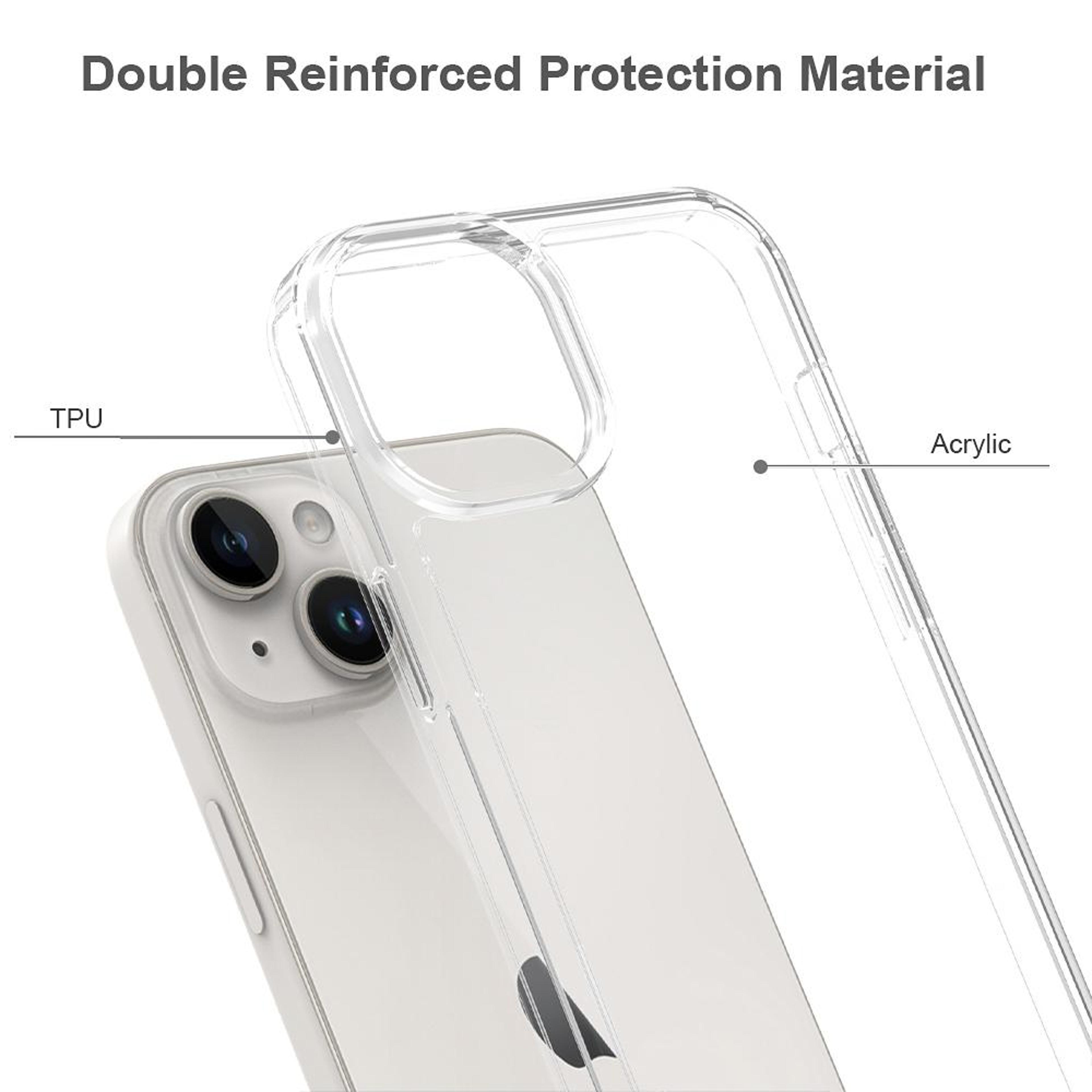 Crystal Clear IPhone 15 Plus Case Scratch Resistant Transparent Phone Case With Acrylic TPU Protect 2