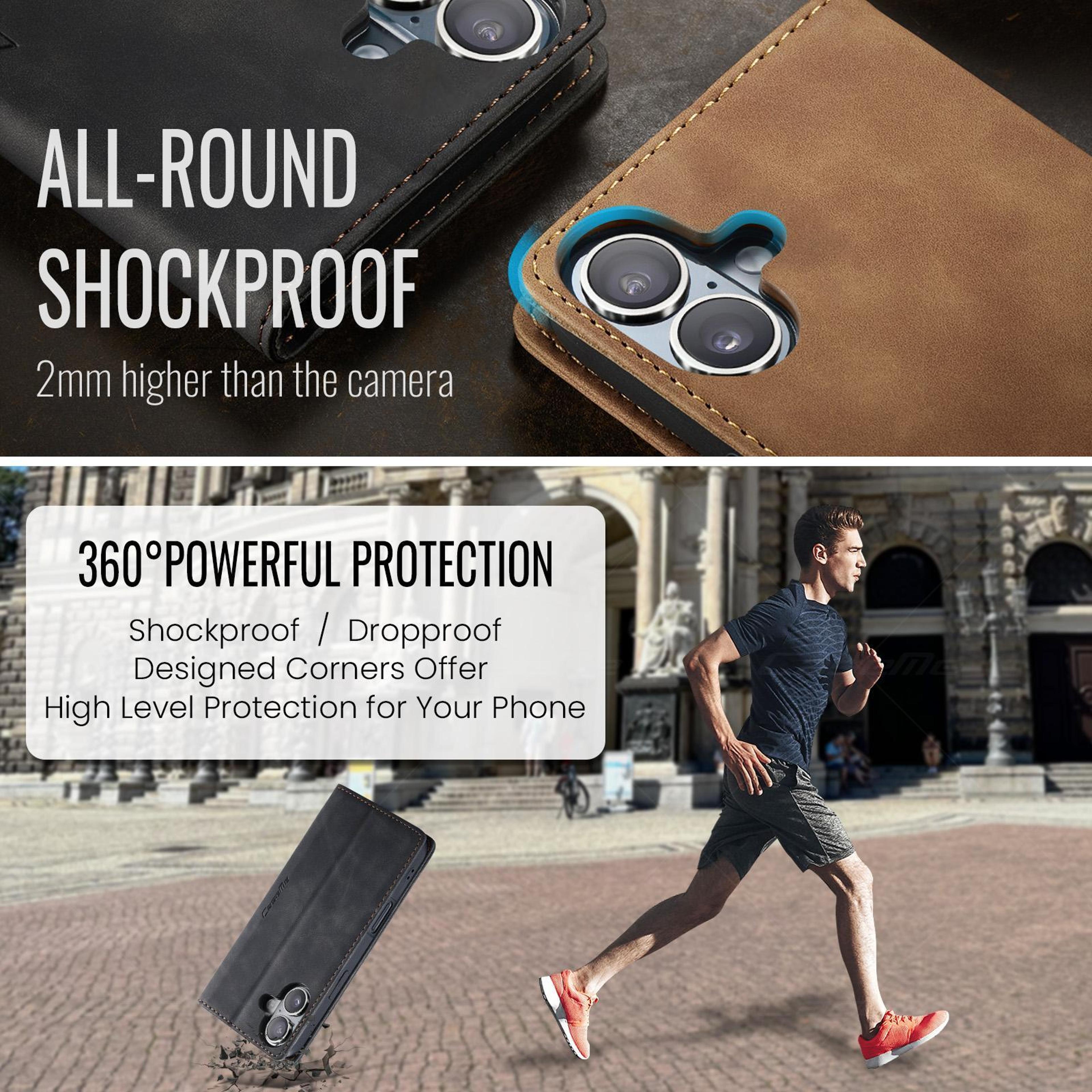 CaseMe IPhone 17 Leather Wallet Case With Stand Flip Phone Case Card Holder Cover 5