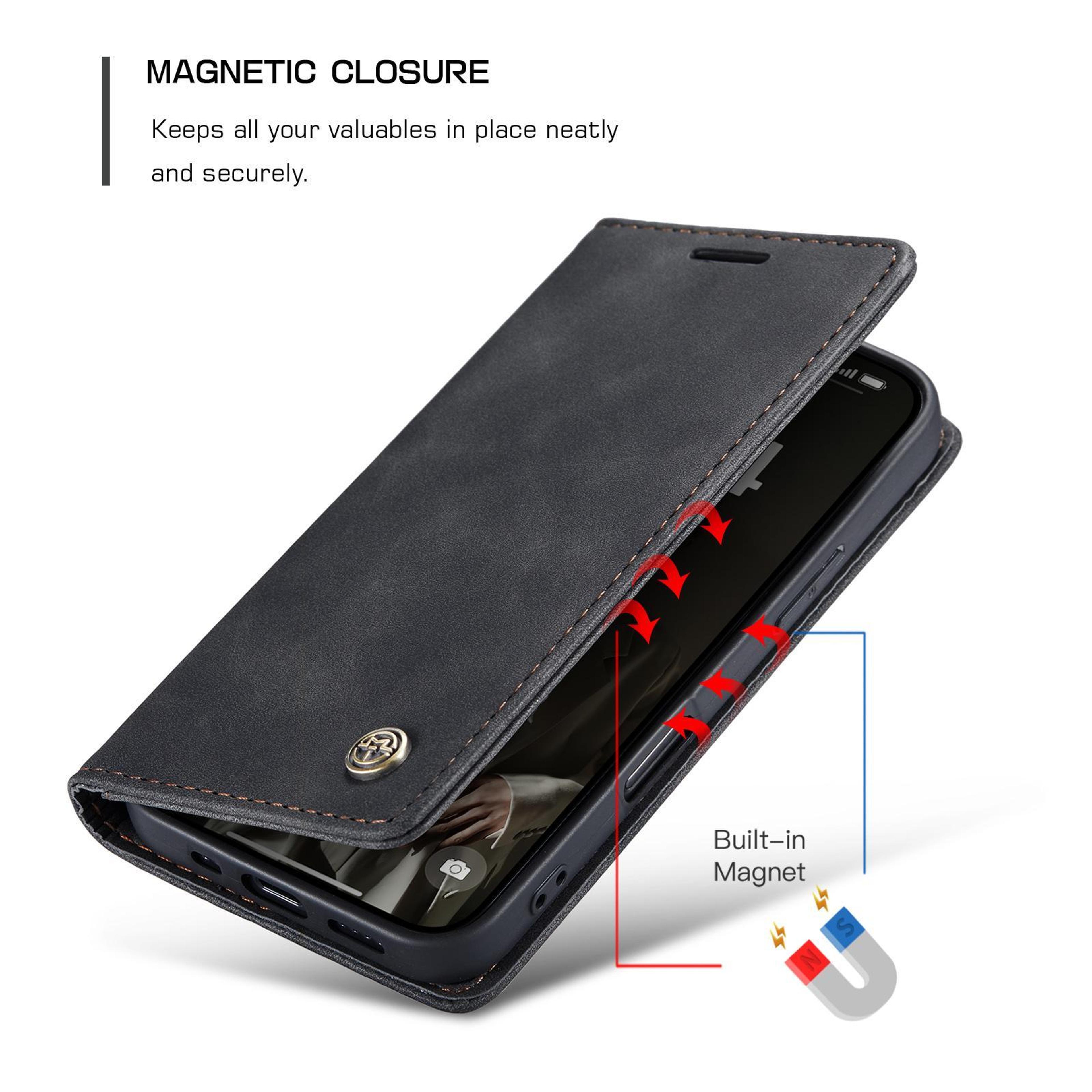 CaseMe IPhone 17 Leather Wallet Case With Stand Flip Phone Case Card Holder Cover 8