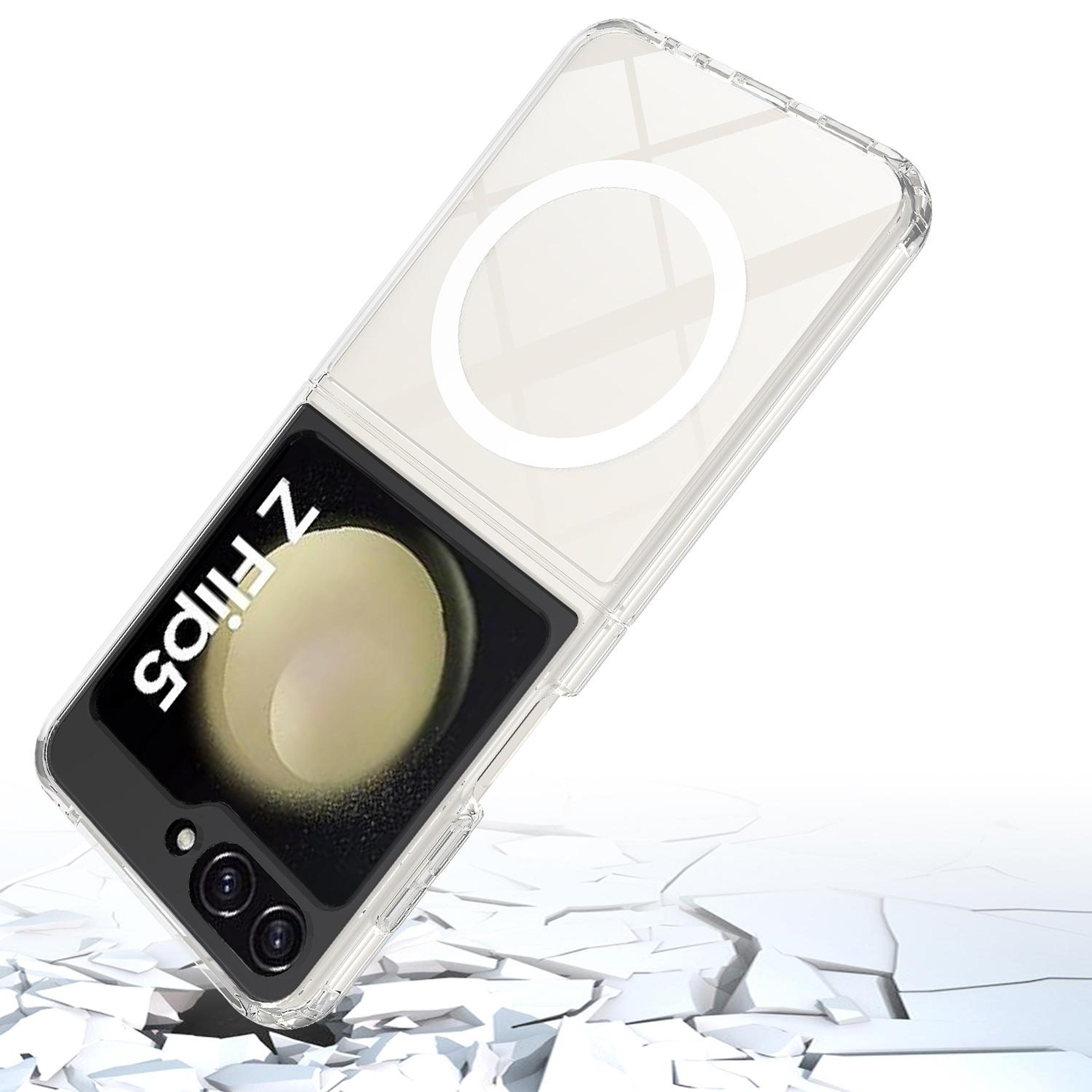 Samsung Galaxy Z Flip5 MagSafe Case Clear Transparent Phone Case With Shockproof Acrylic Back 4