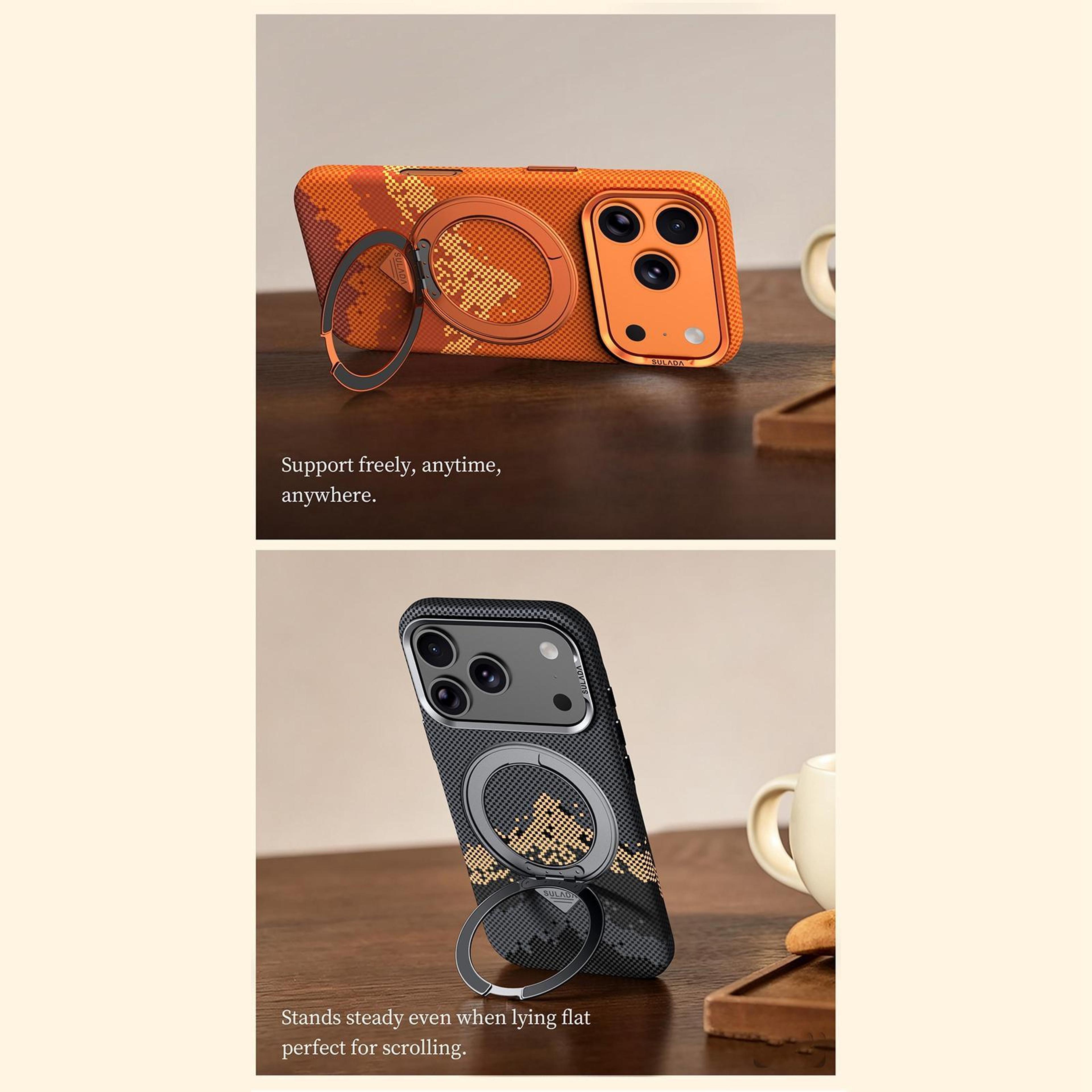 SULADA Kevlar IPhone 17 Pro Case With MagSafe Magnetic Case And 360 Rotating Stand 6